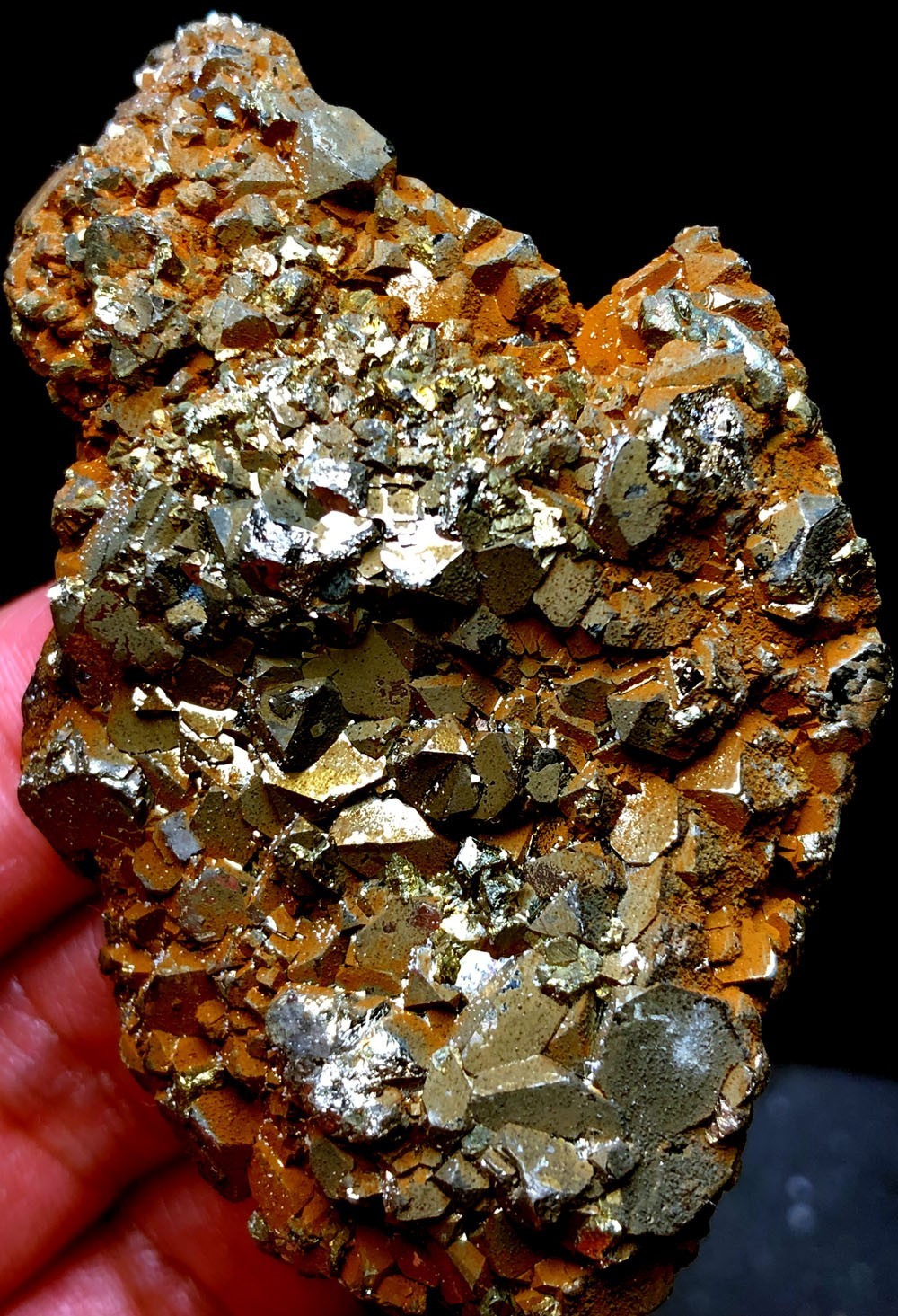 145g Rare Fantastic Golden Chalcopyrite&IRON PYRITE Nugget Native Inner t575