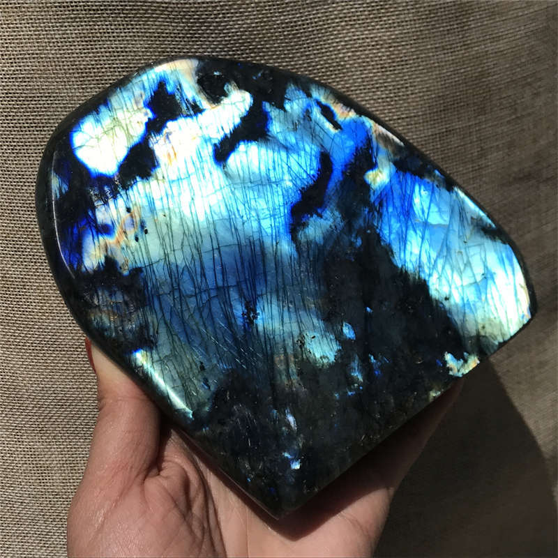 1.52kg Natural Labradorite Quartz Crystal Spectrolite Mineral Reiki healing