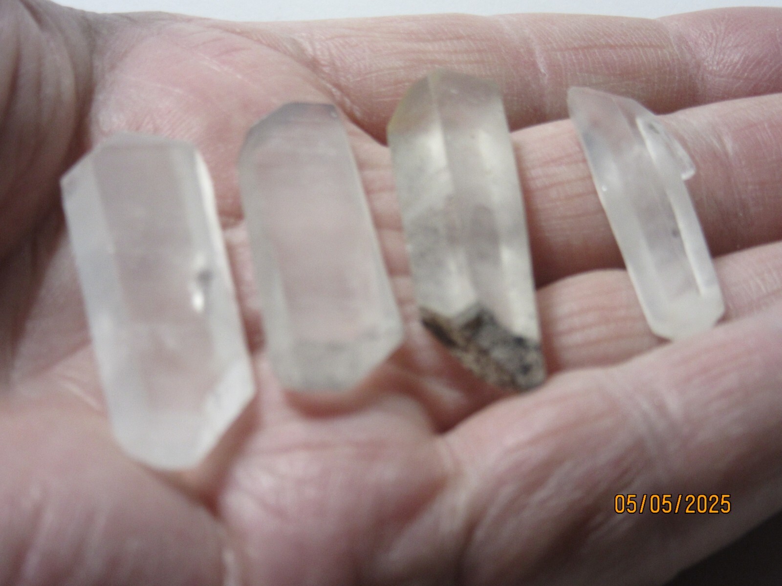 4 Double Terminated Quartz 1 5/8″ Points Brazil Collectible FDTQPB-4s