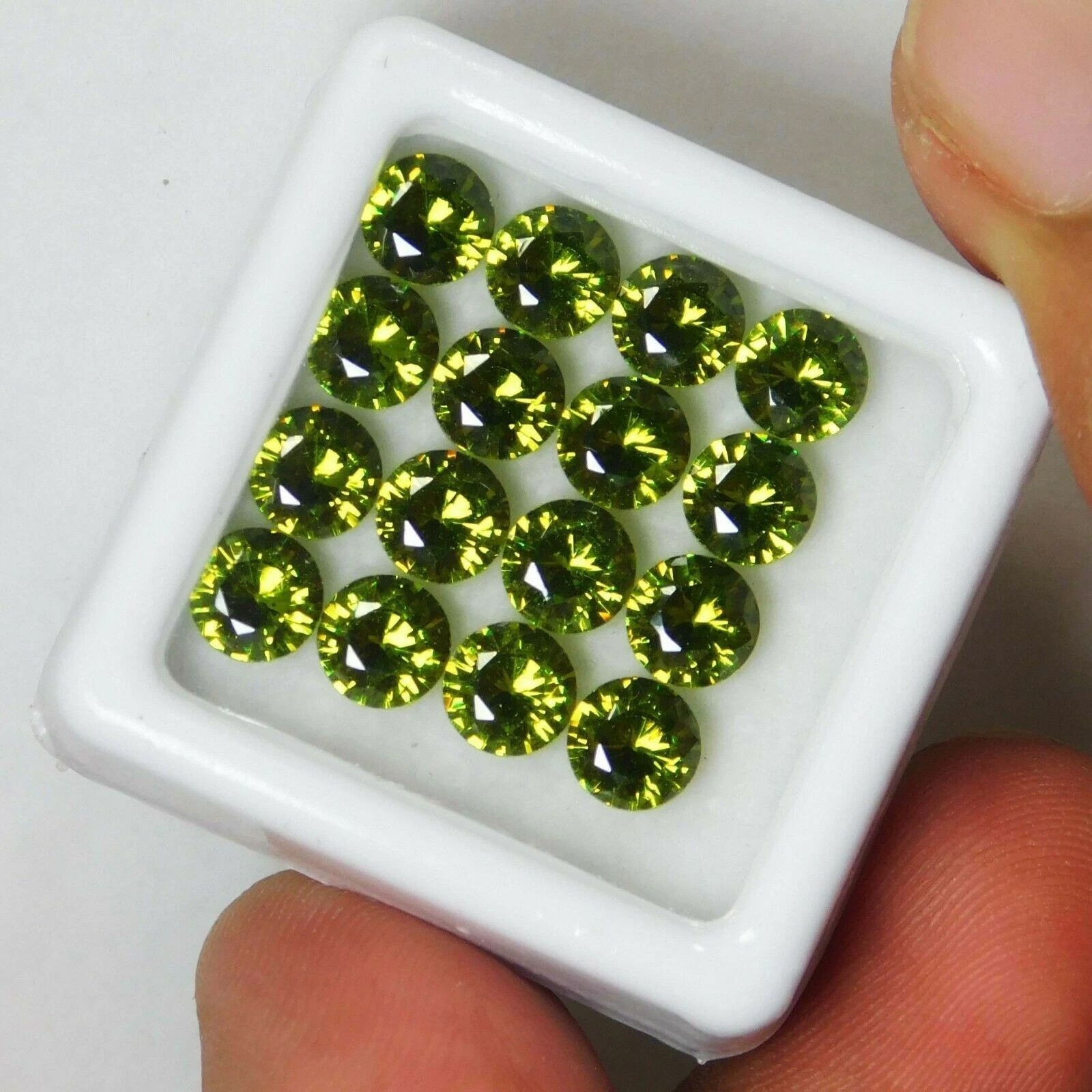 14 Pcs Green SAPPHIRE 12 To 14 Ct Natural CERTIFIED Loose Gemstone Round Shape
