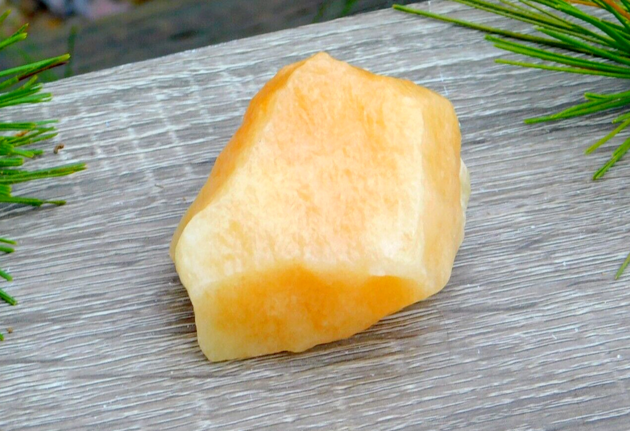 Orange Calcite Natural Rough Raw Stone 211g Solar Sacral Chakra Energy Healing