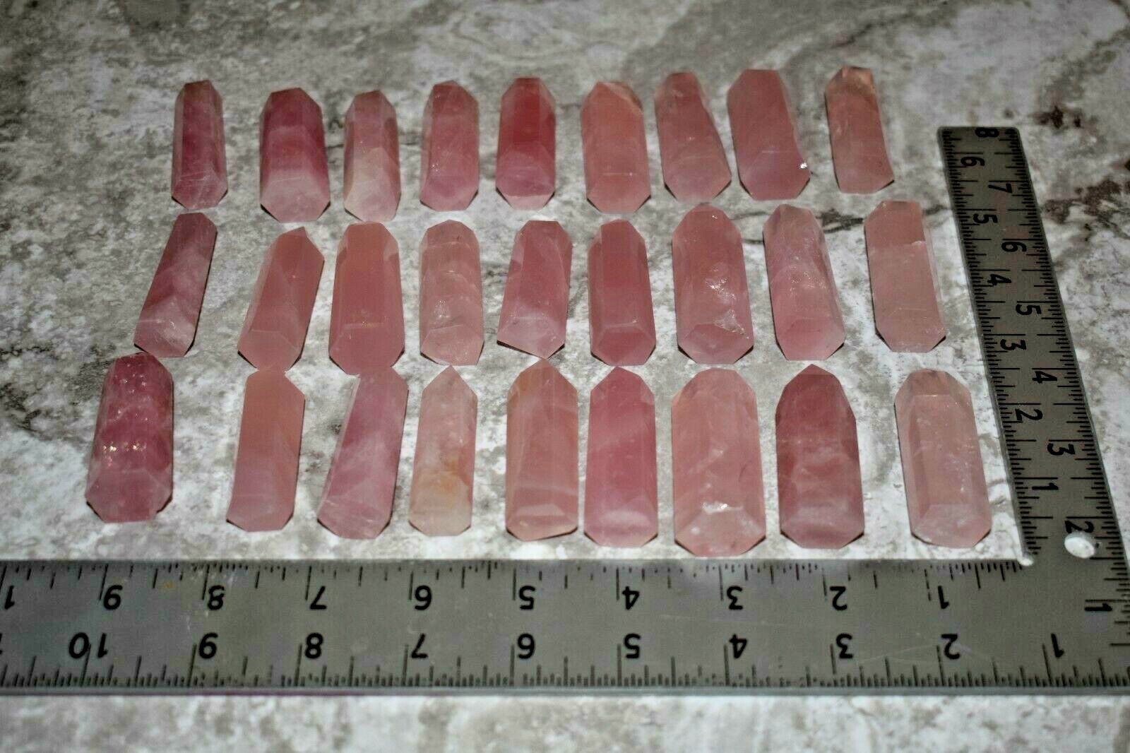 2 pieces 2 inches to 2.25 inches Pink Quartz Crystal Points, Natural Rock