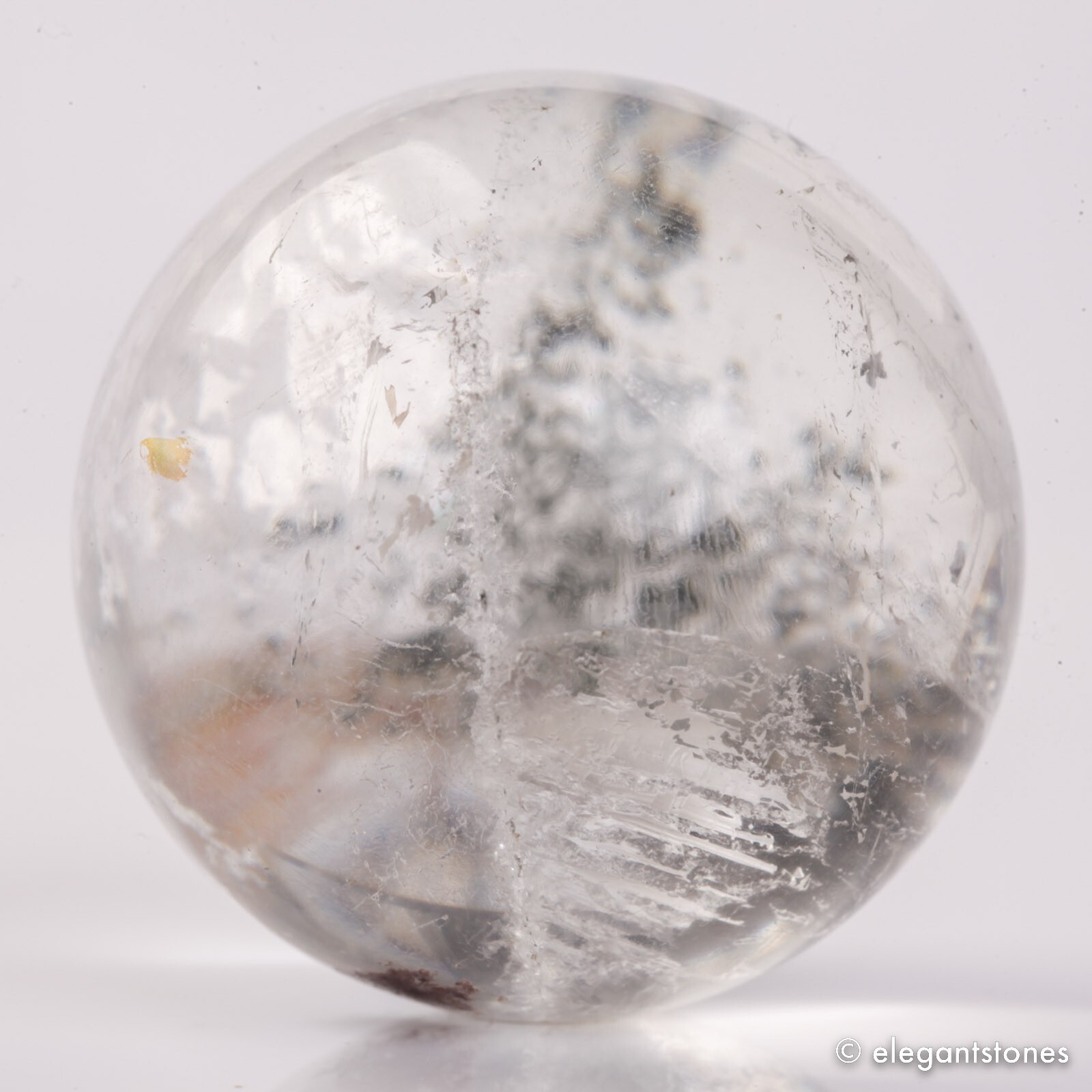 69g36mm Natural Garden/Phantom/Ghost/Lodolite Quartz Crystal Sphere Healing Ball