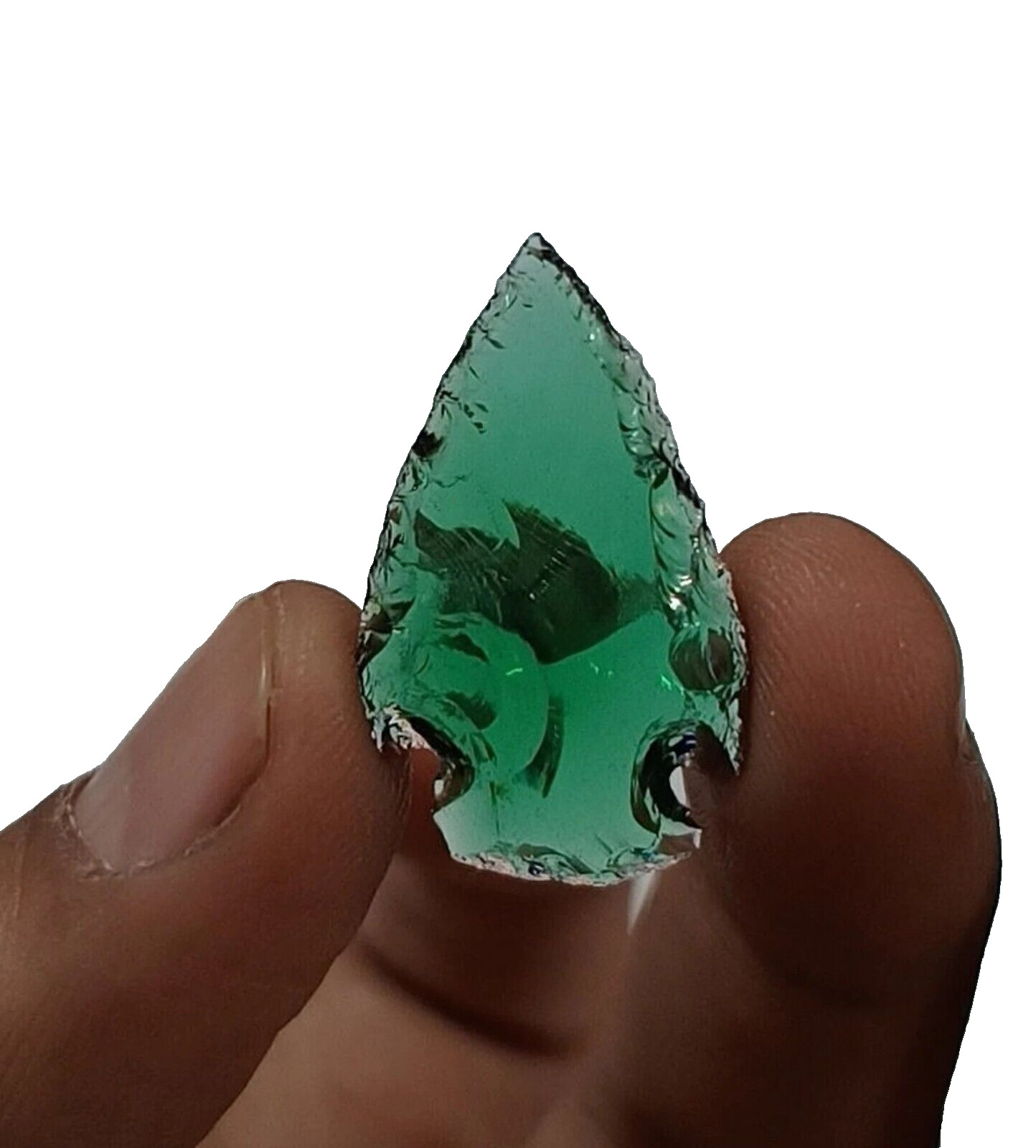 10pcs Natural Green Obsidian Arrowhead 1″Inche Glass Knapped Crystal Spearhead.