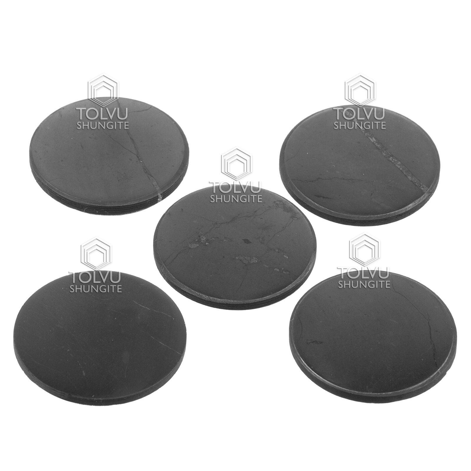 EMF protection Shungite sticker round plate, genuine shungite stone, Tolvu