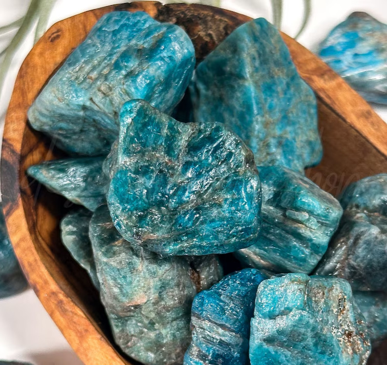 3pcs Natural Raw Blue Apatite Rough Healing Balance Crystal Specimens Rocks