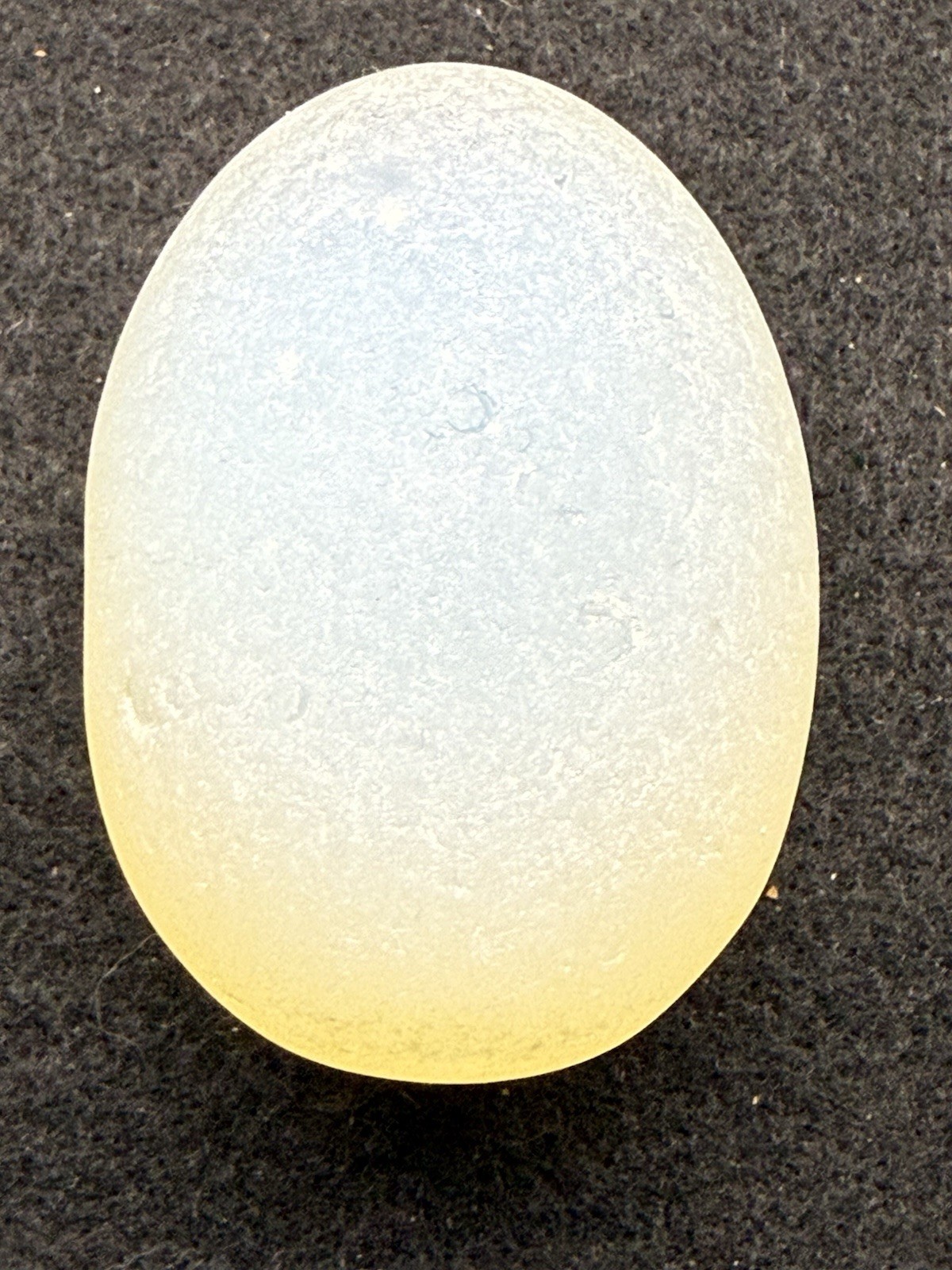 Frosted Opalite Magic Egg 3” Tall. Changes Colors With Light. 8” Diam. Healing