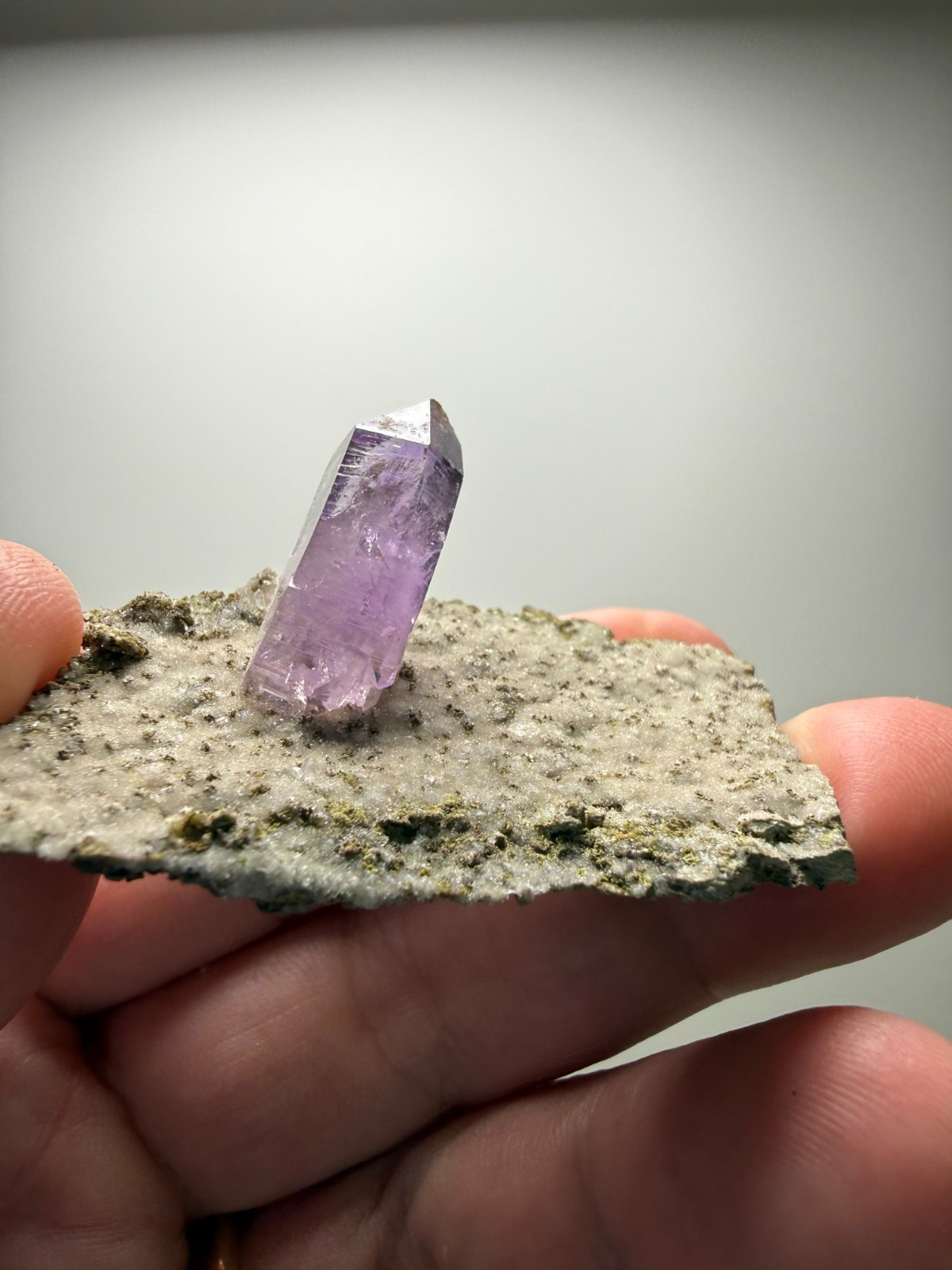 NICE single Amethyst crystal on Matrix from Veracruz, Mexico- Super Deal! $32!