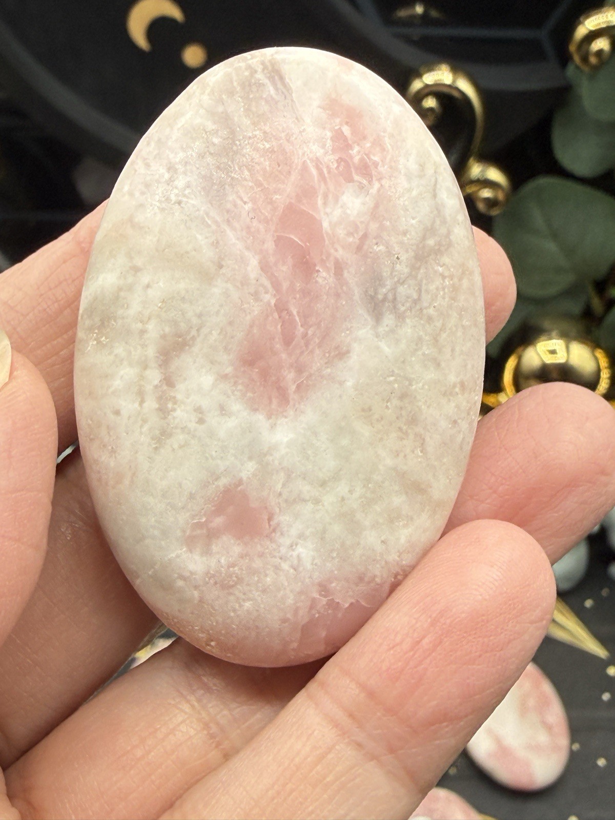 Natural Pink Opal Smooth raw finish Palmstones pocket stone Free shipping