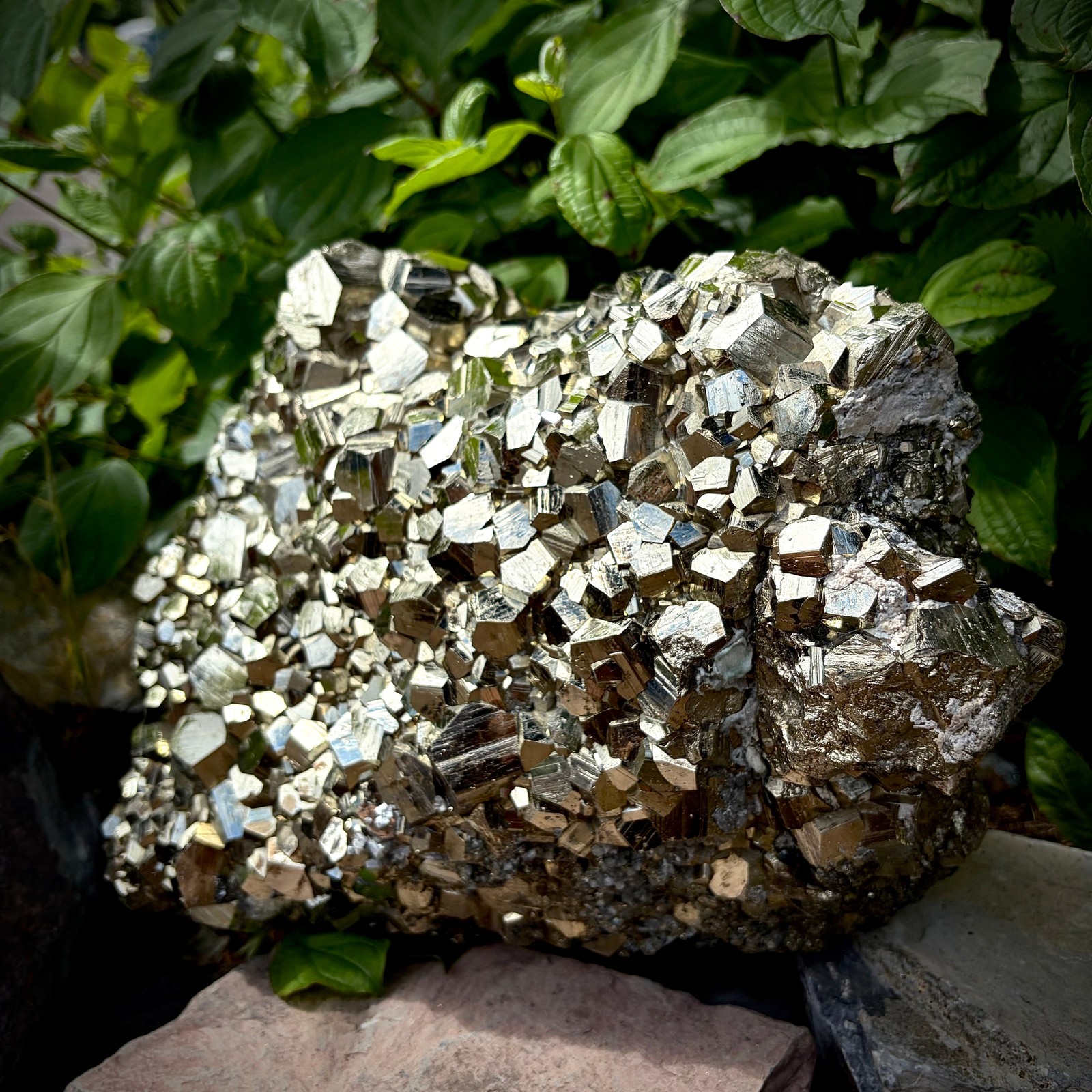 XXL Peruvian Pyrite Crystal Cluster | Fool’s Gold Mineral | Interior Design