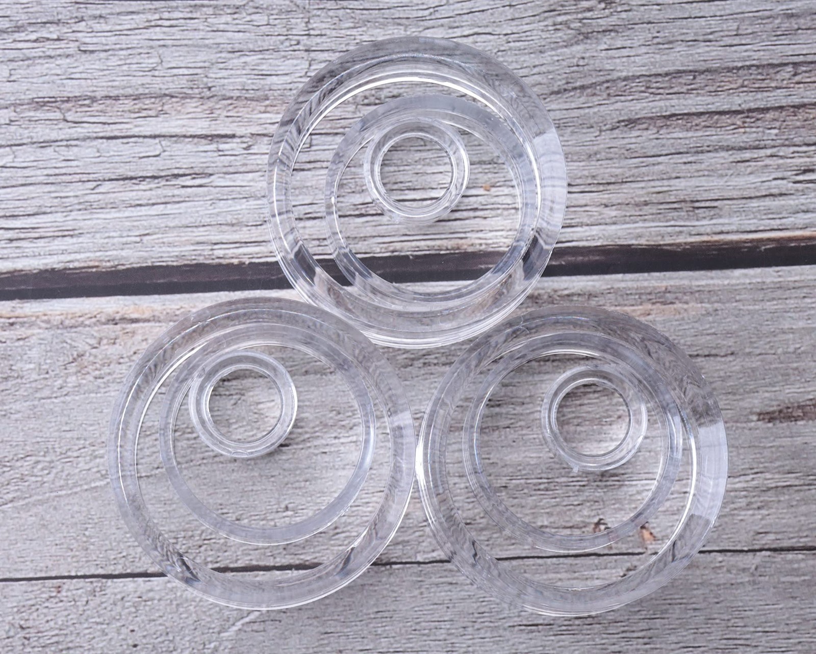 9 Pcs Display Stands Acrylic Clear Small Round Baseball Ring Stands Easel Hol…
