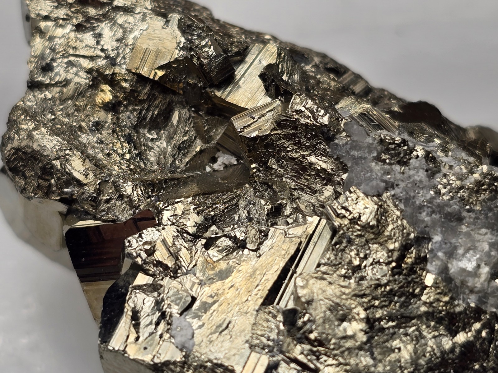 450 Ct High Grade Peacock Ore Pyrite and Rainbow Quartz Crystal Cluster