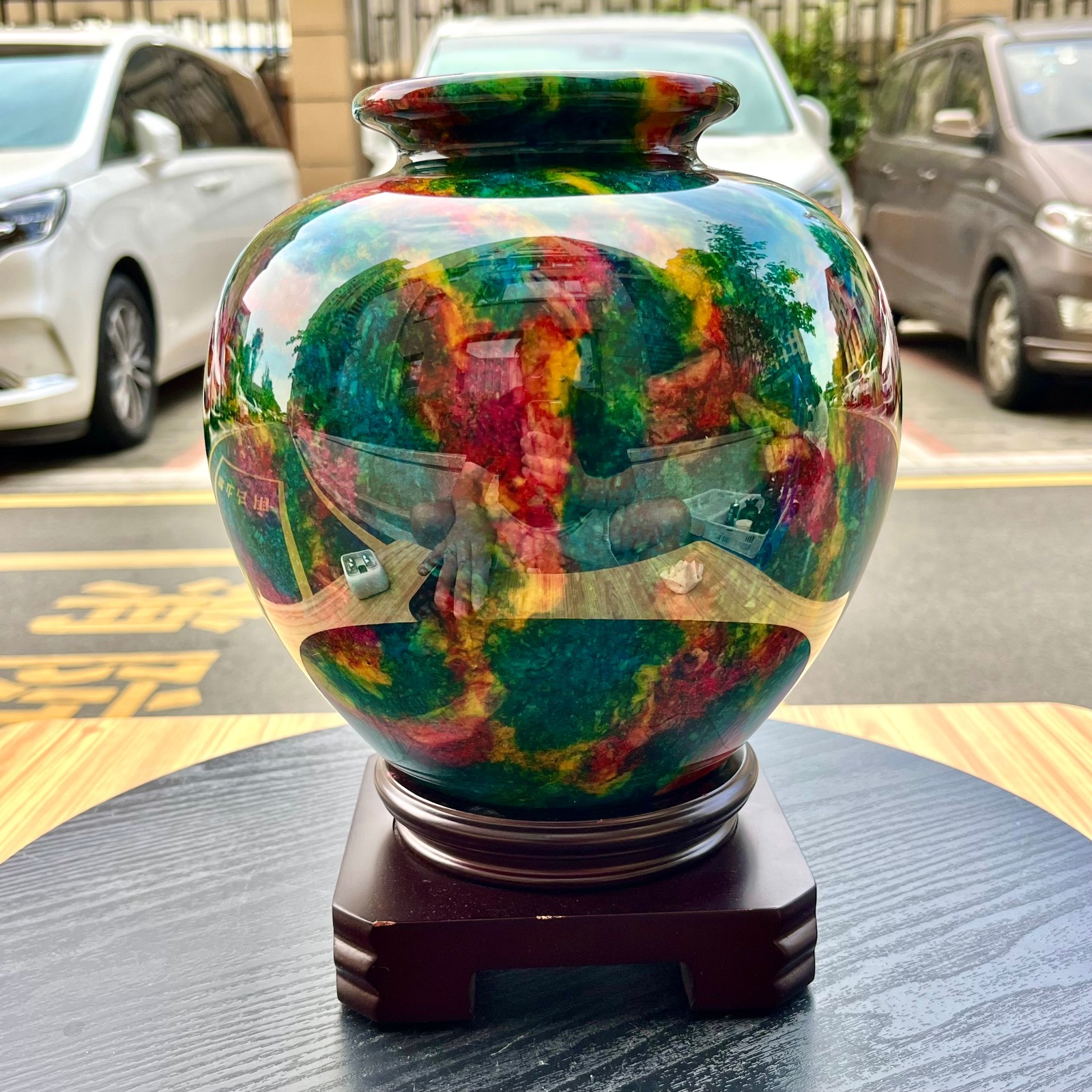9.24LB Natural “Seven Colors Jade” vase specimen -Taiwan China