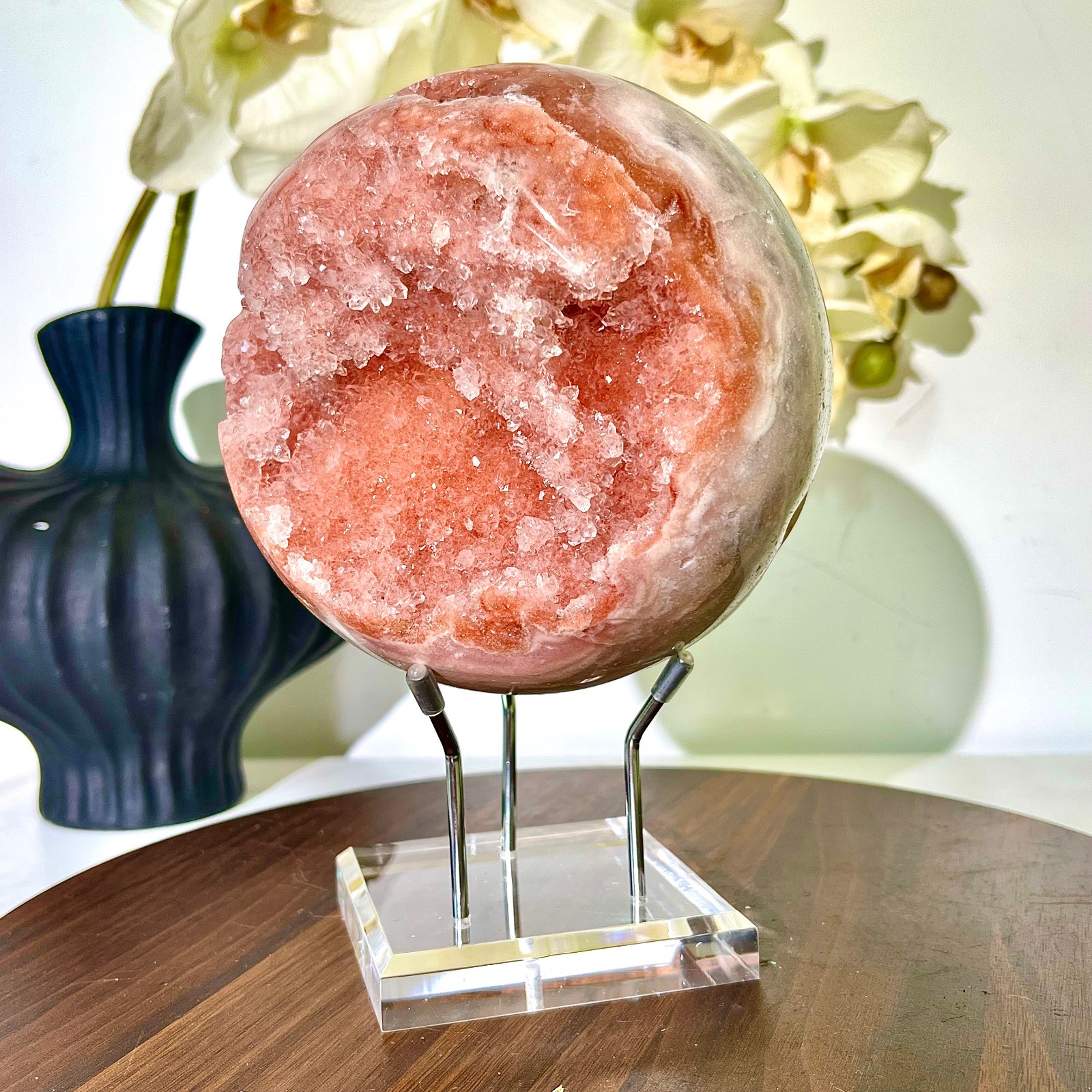 6.56LB Natural Purple Pink Crystal Advanced Cave Spherical Spiritual Decoration