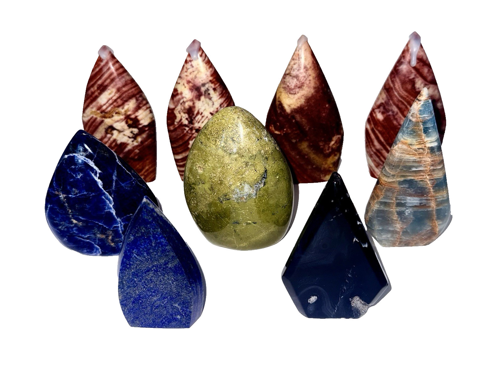 3 Lb Lot Of 9 Crystal Teardrops Mixed Materials