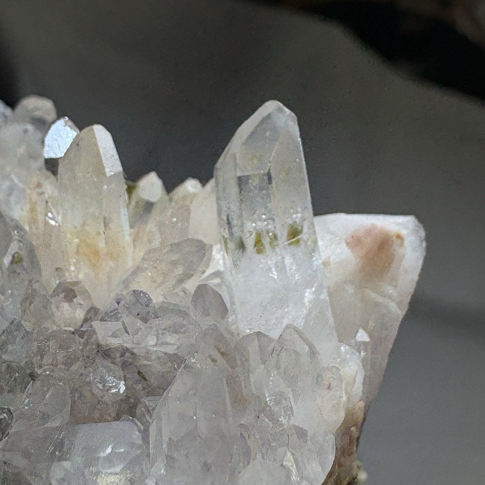 Natural Garden Quartz Crystal w/ Epidote Cluster Raw Mineral Specimen Healing