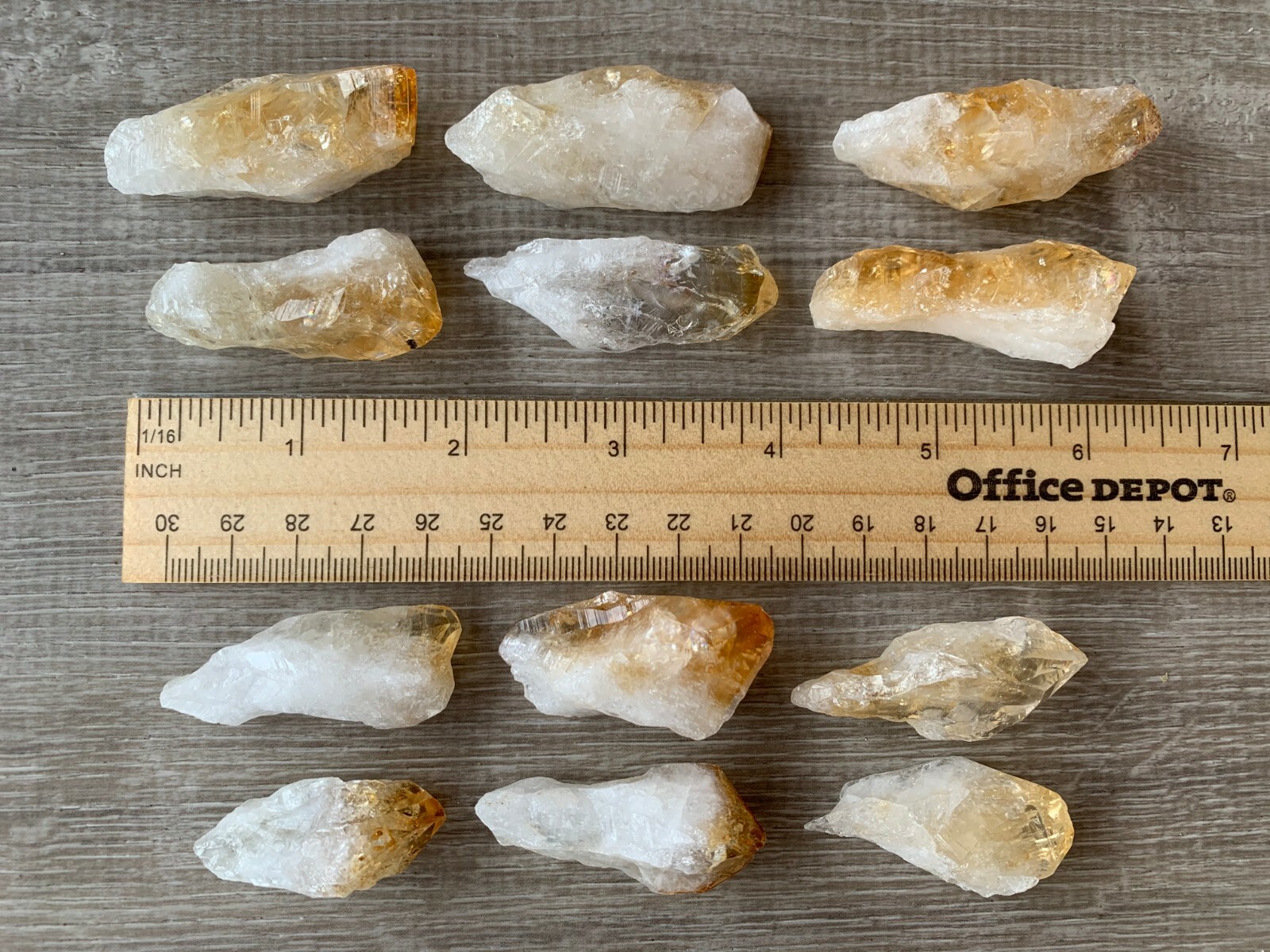 1.25- 2.25″ Brazilian Rough Citrine Point, Success Stone, Wholesale Bulk Lot