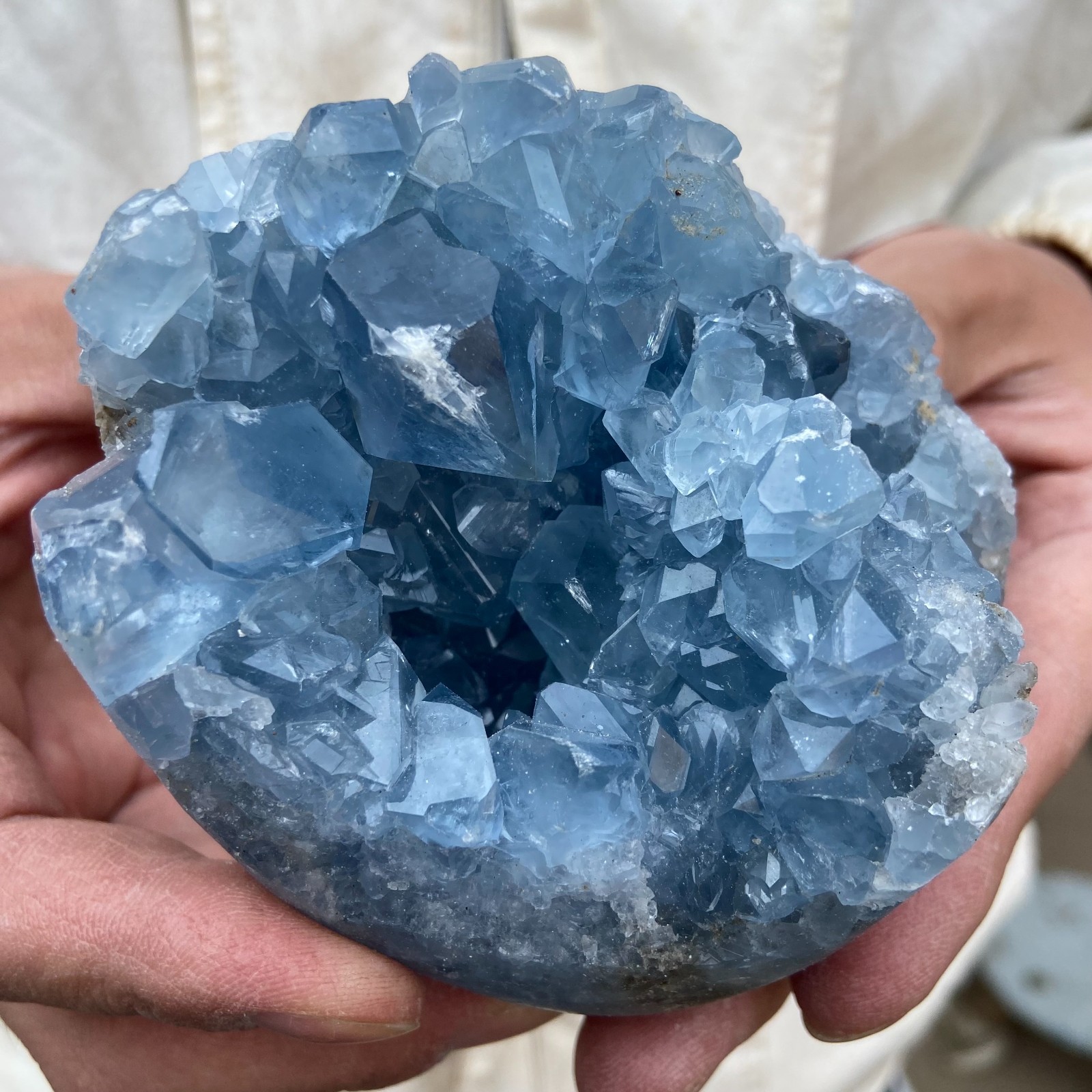 1.8lb Natural blue Celestite Crystal Quartz Cluster Rough Specimen Healing