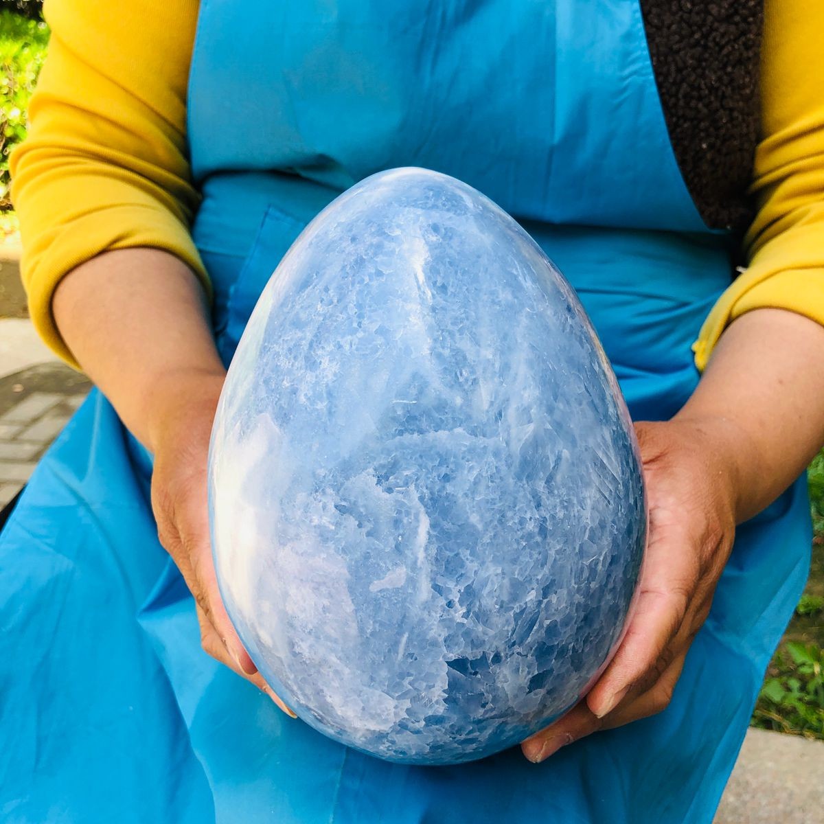 9.3LB Natural Beautiful Blue Crystal Egg Crystal Mineral Specimen Healing 4766
