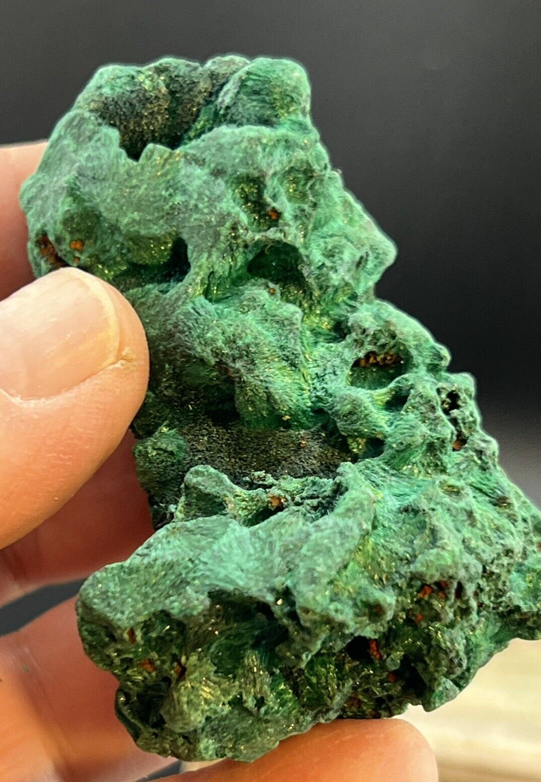 High Grade Natural Velvety Deep Green Malachite from South Africa 156 Grams