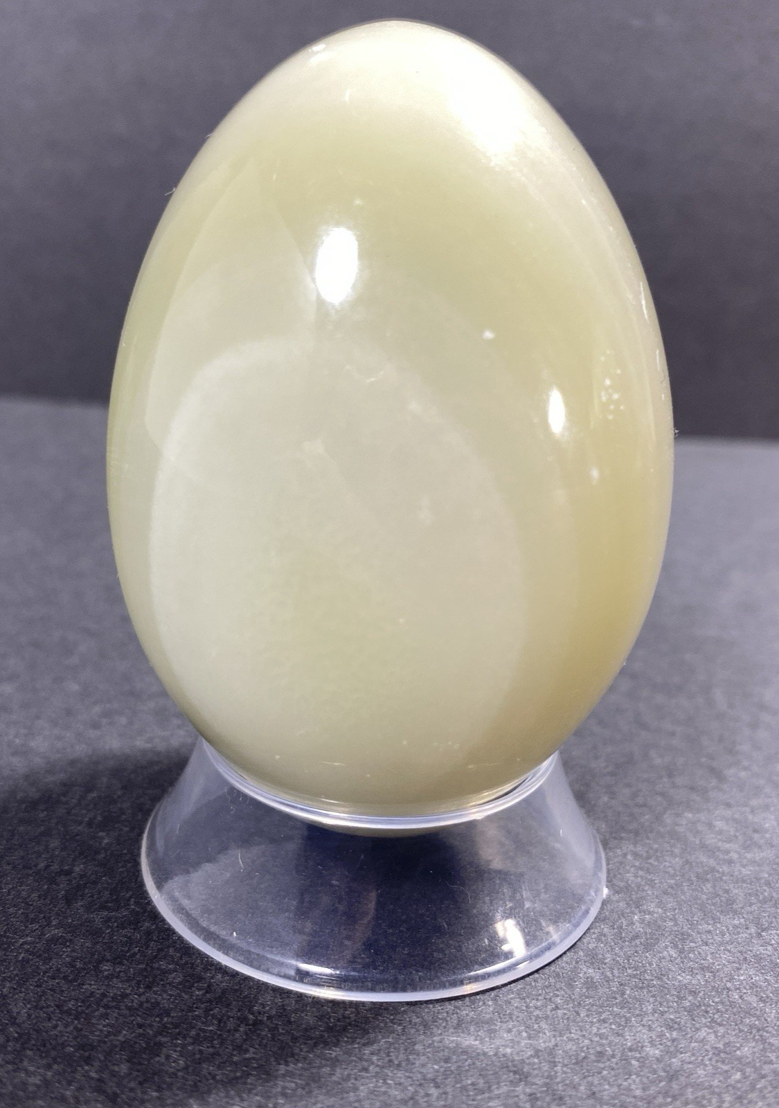 Natural Onyx Stone Egg With Stand Hand Polished Banded Agate Calcite Crystal