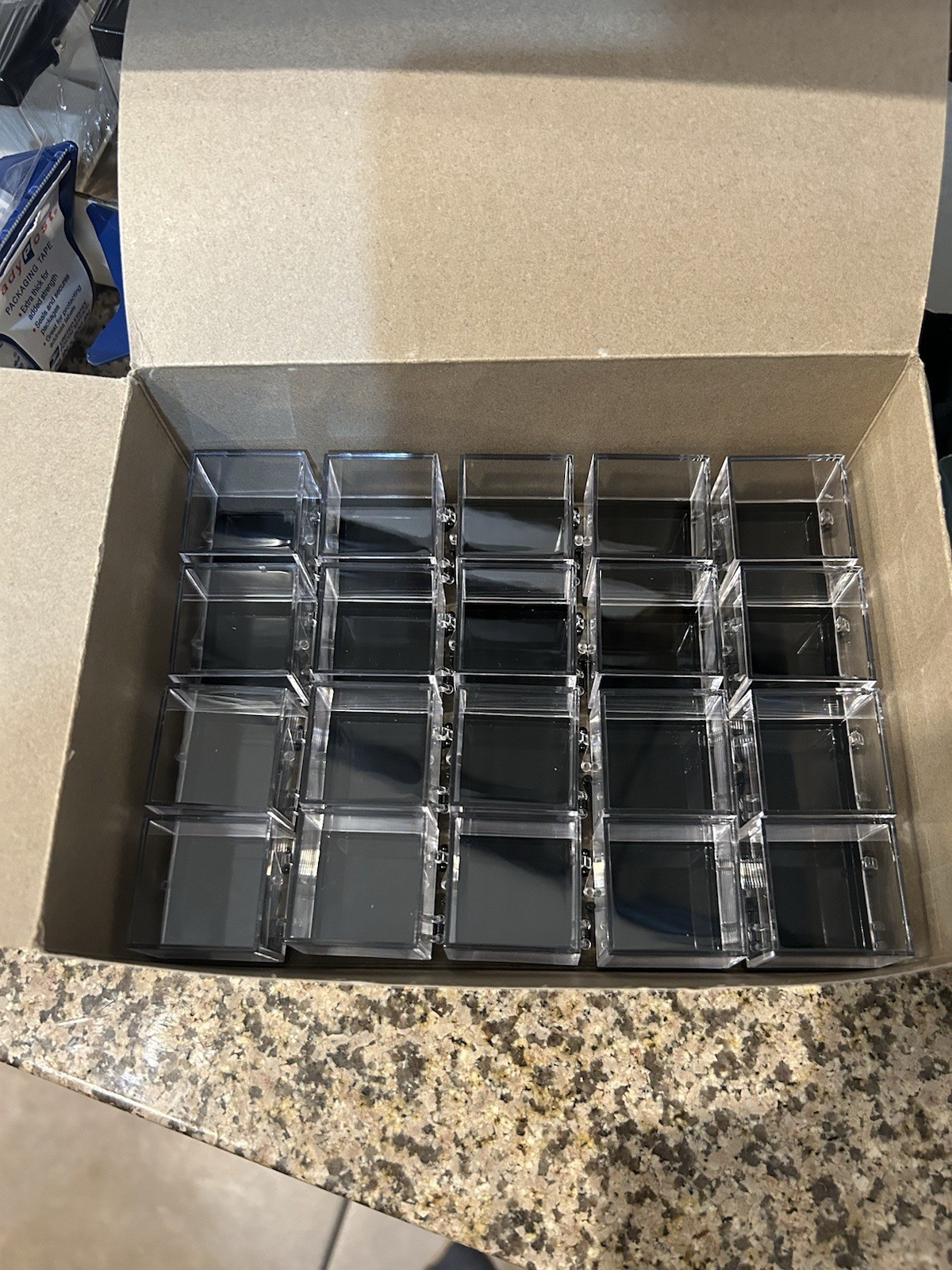 Perky Boxes Set of 20 Thumbnail Cases With Acrylic Squares Both Are 1.25 New