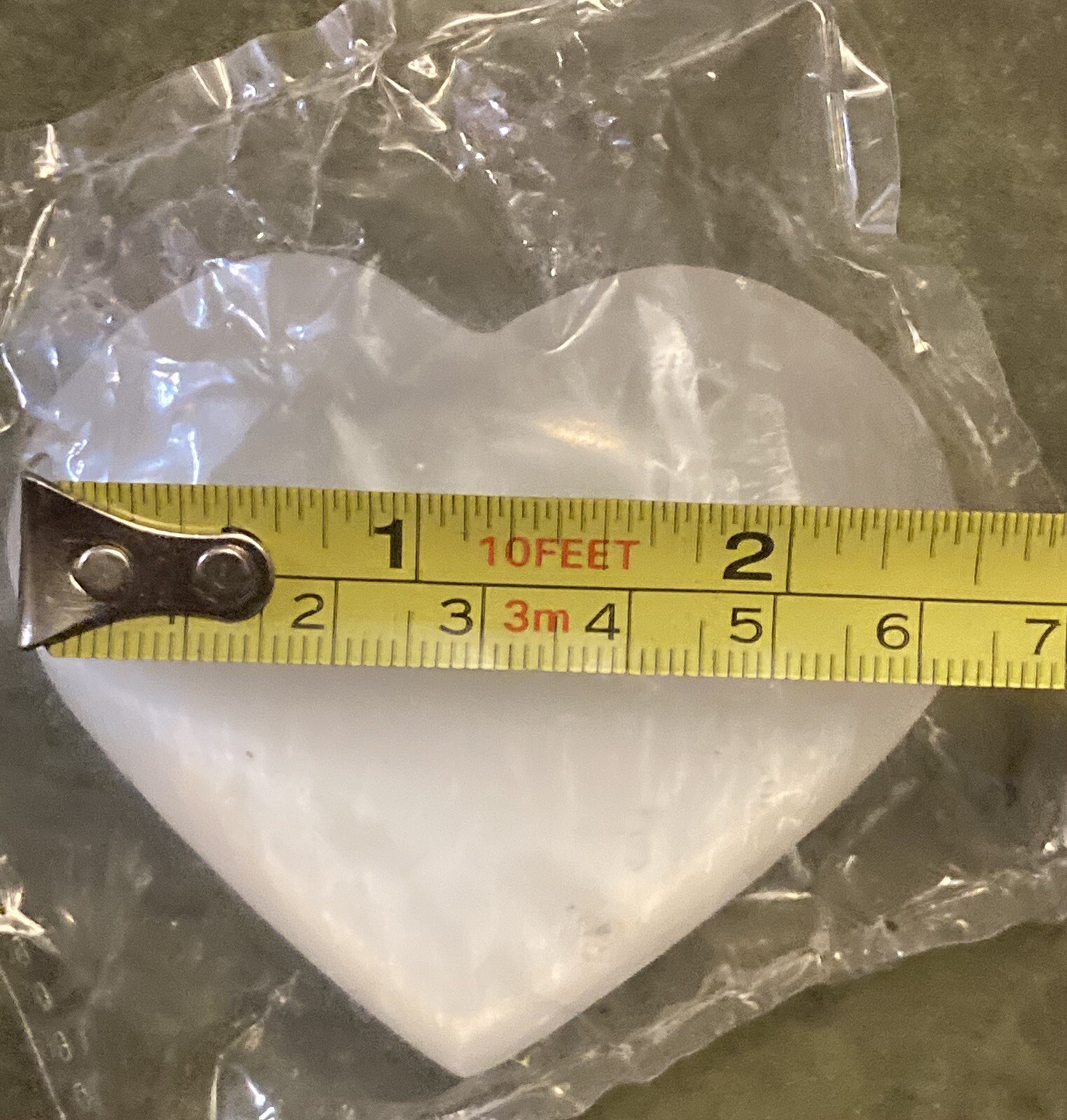LARGE SELENITE HEART!! Carved And Polished With Natural Fractures Beautiful!