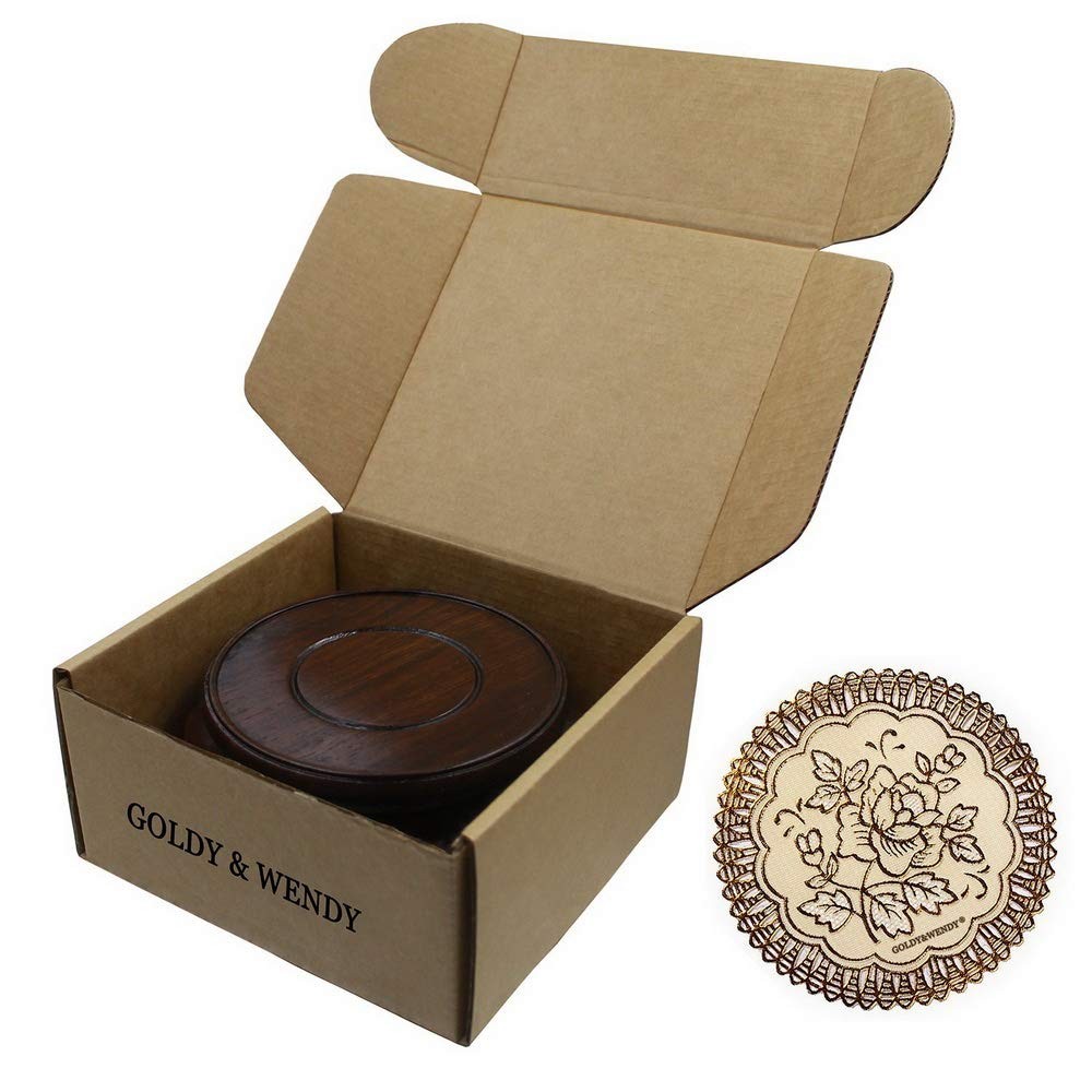 Oriental Luxury Round Elm Solid Wood Vase Display Stands Pedestal Base, Bat P…