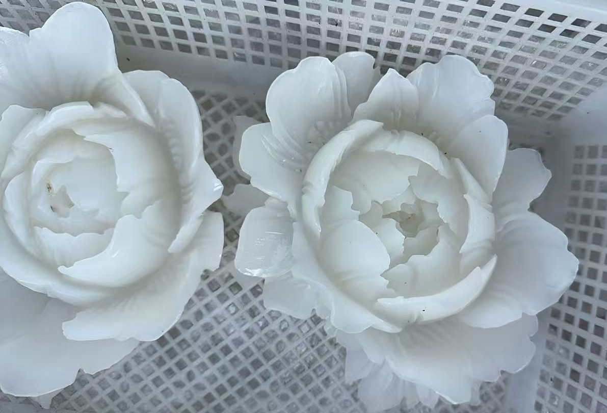 1pc Natural White Quartz Carved Flower Skull Crystal Reiki Healing Decor Gift