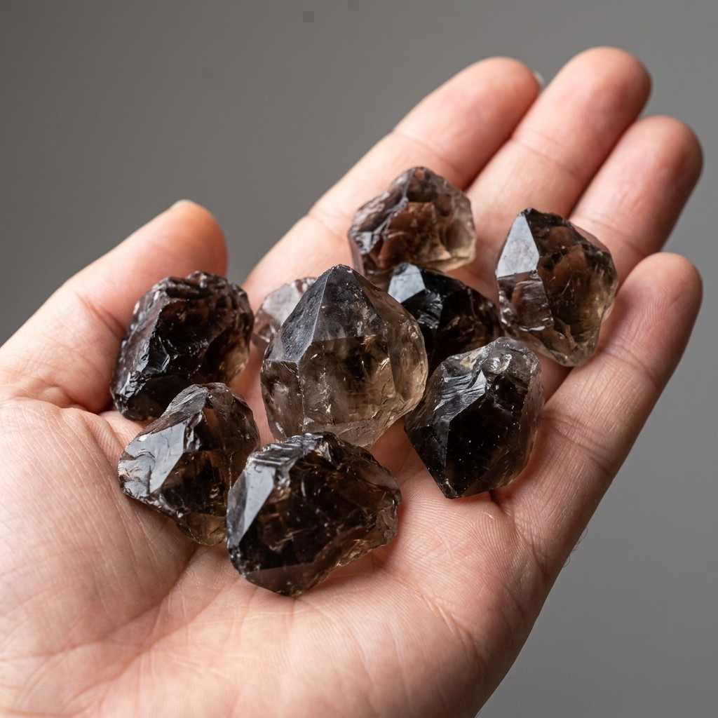 3PC Raw Natural Smoky Quartz Rough Stone Grounding Protection Healing Crystal