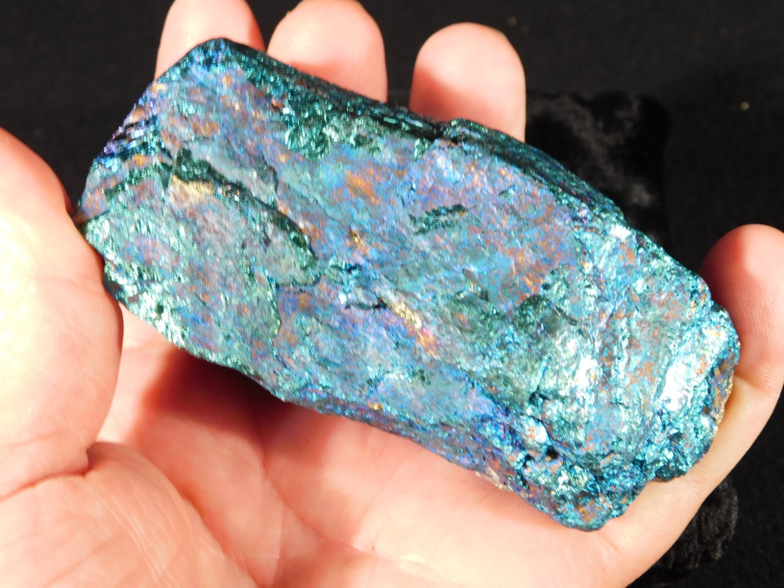 BIG! Bright IRIDESCENT Peacock Copper Chalcopyrite or Peacock Ore Mexico 578gr