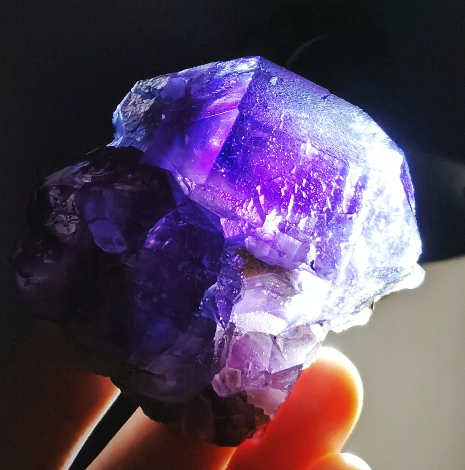 Natural Transparent Purple Window Fluorite Mineral Specimen China