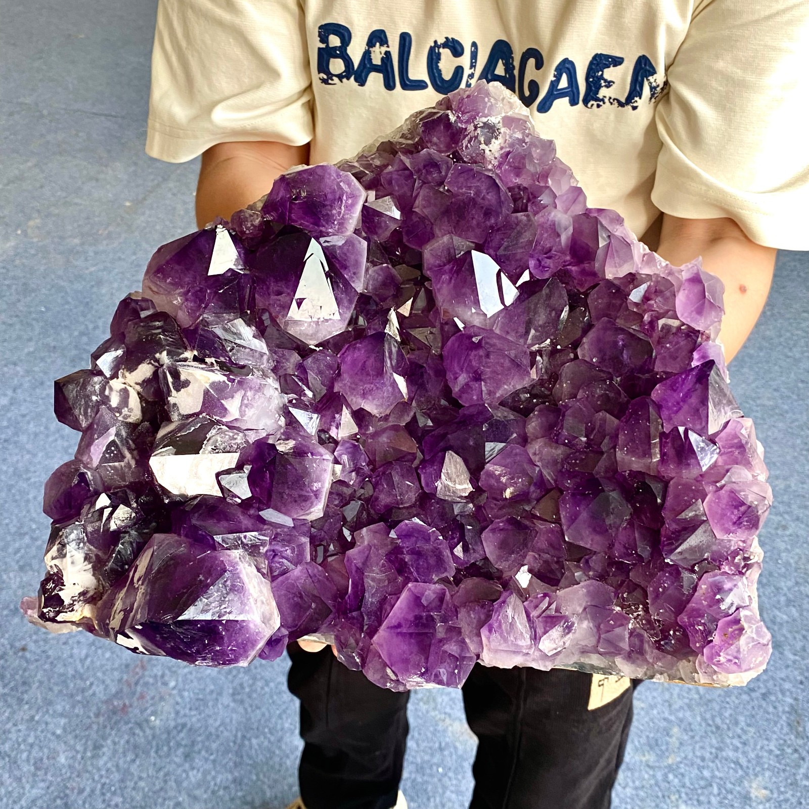 25.19LB Large Natural Amethyst geode quartz cluster crystal specimen Healing.