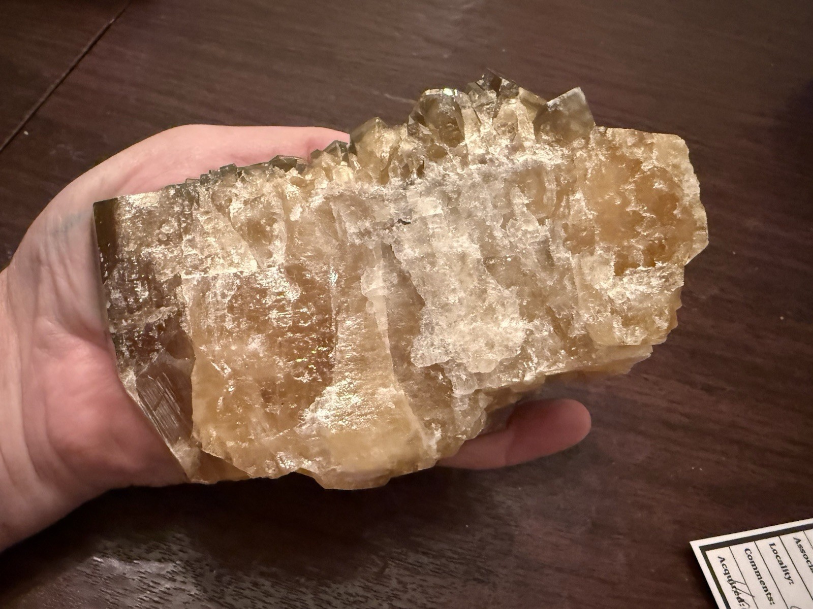 Golden Barite China 2+ Pounds Mineral Specimen With Stand