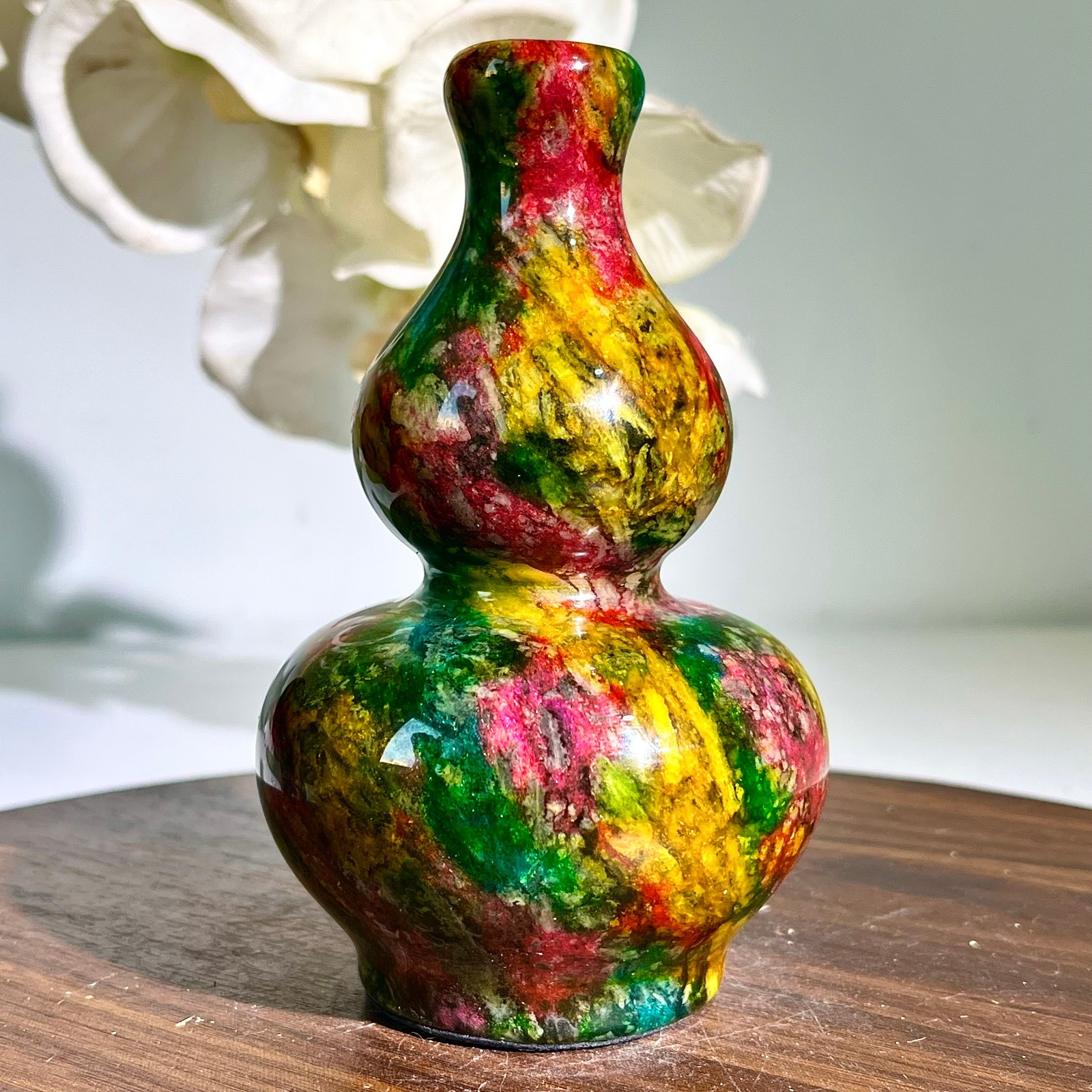 1.69LB Natural “Seven Colors Jade” vase specimen -Taiwan China