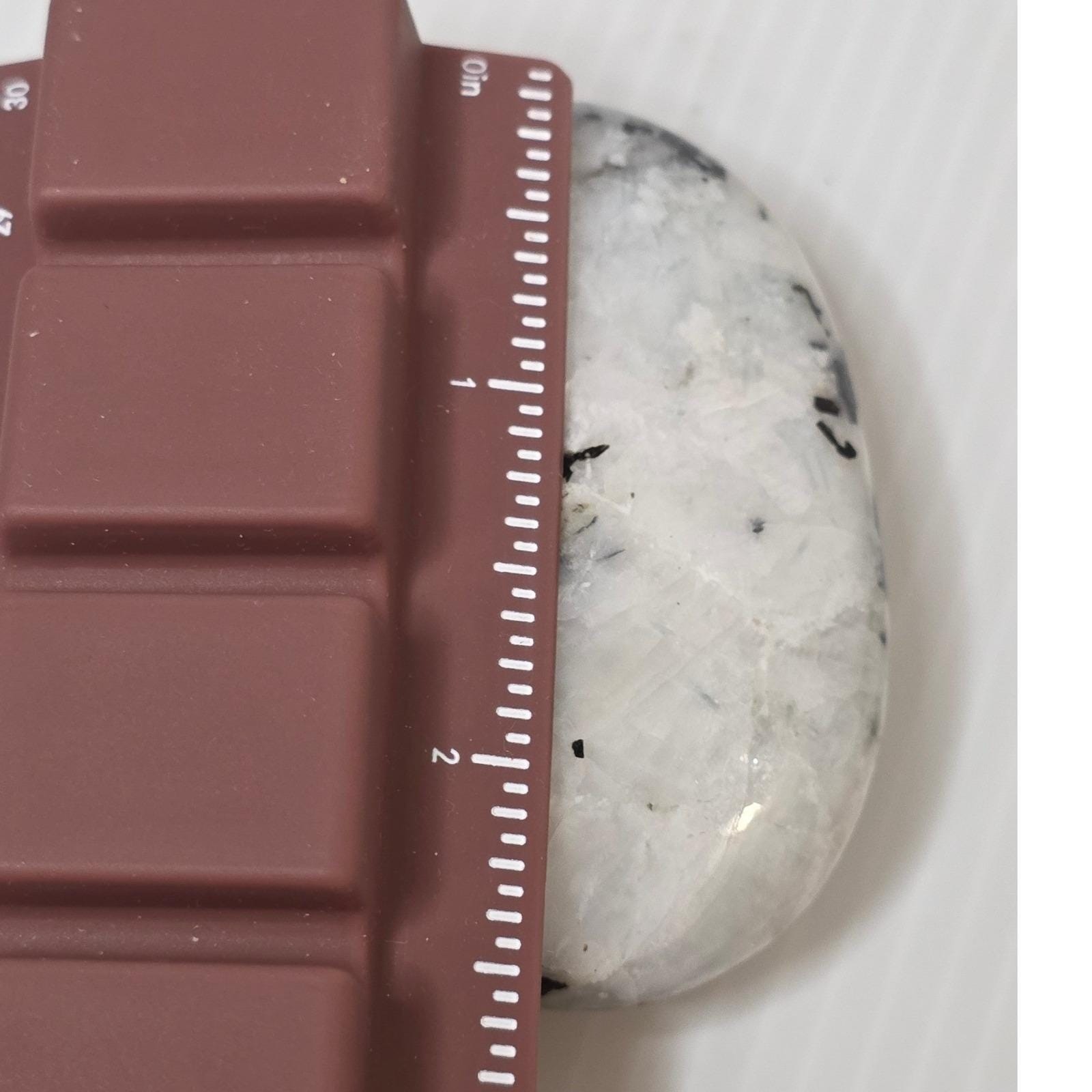 Unbranded Moonstone Palm Stone 2.75in White Black Excellent Specimen