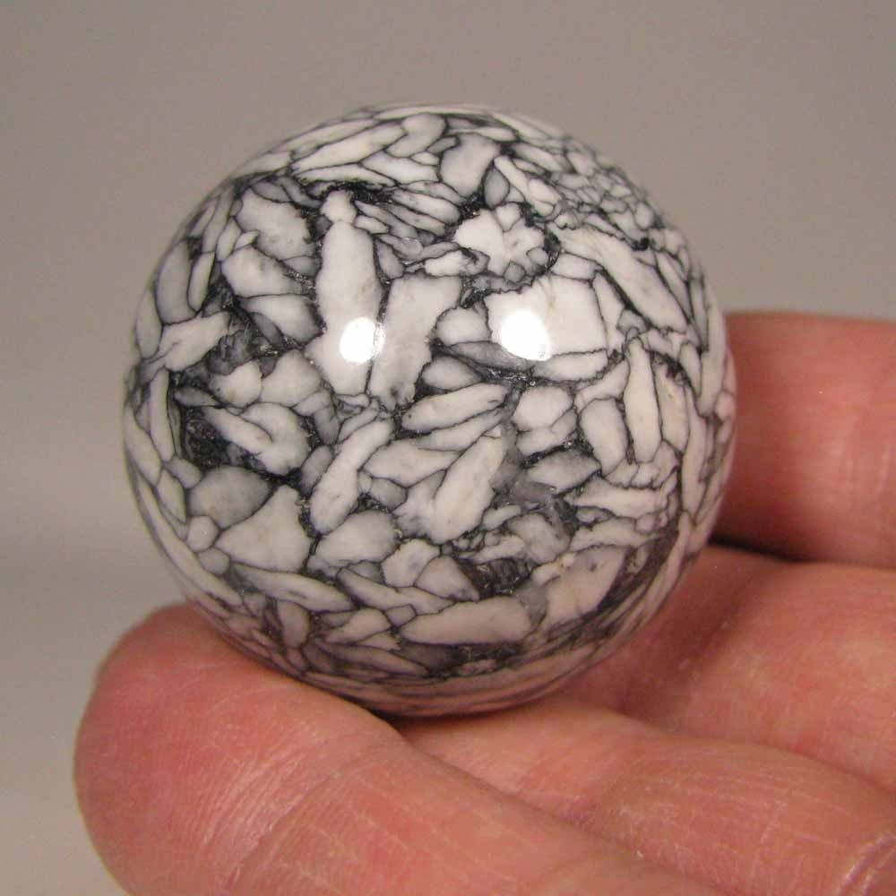 38mm PINOLITE Pinolith Polished Stone Sphere Ball w/ Stand – Austria
