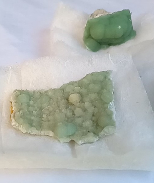 Wavellite set of 3 specimens turquoise green crystal minerals Arkansas USA