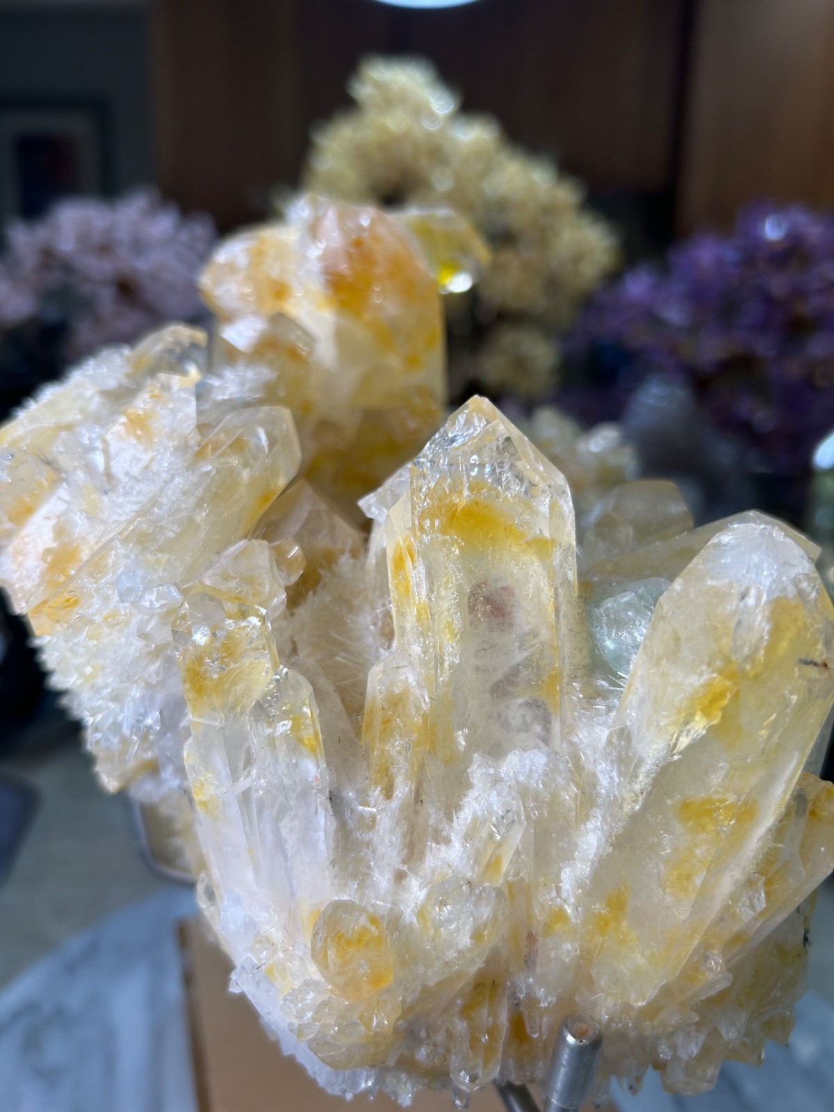 Mango Quartz Specimen Freeform on custom acrylic stand big
