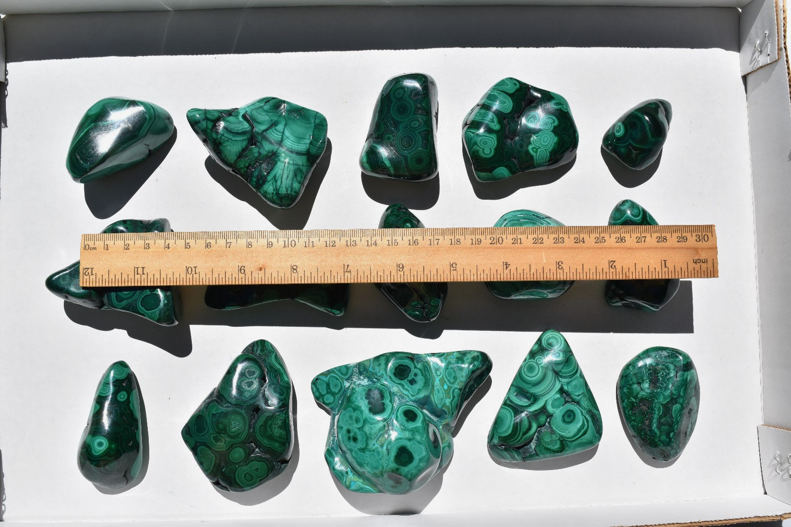WHOLESALE Polished Malachite from Congo 15 pieces 2 kg # 5869
