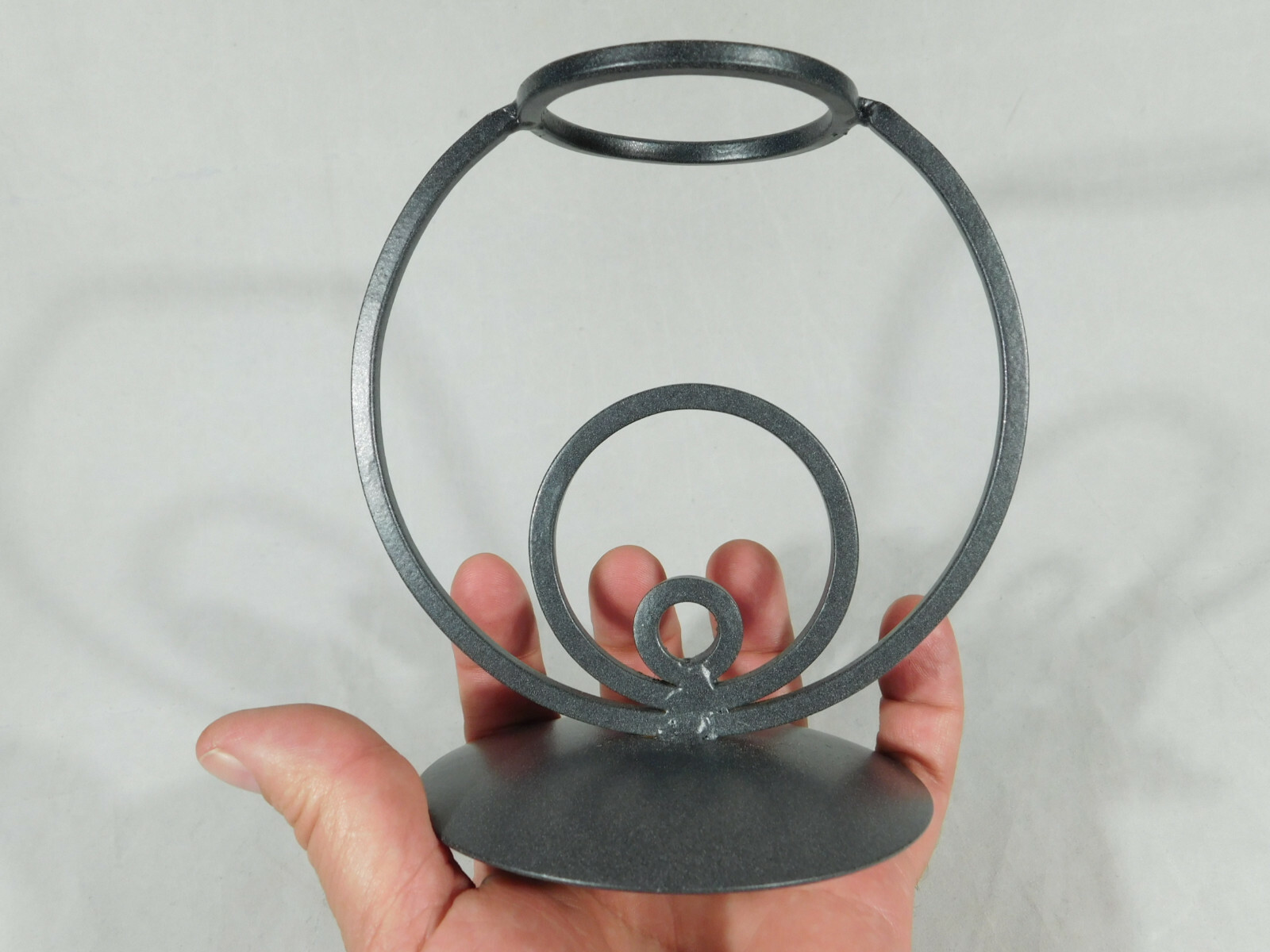 Sphere Display Stand Metal Modern Design Medium Size Dark Silver