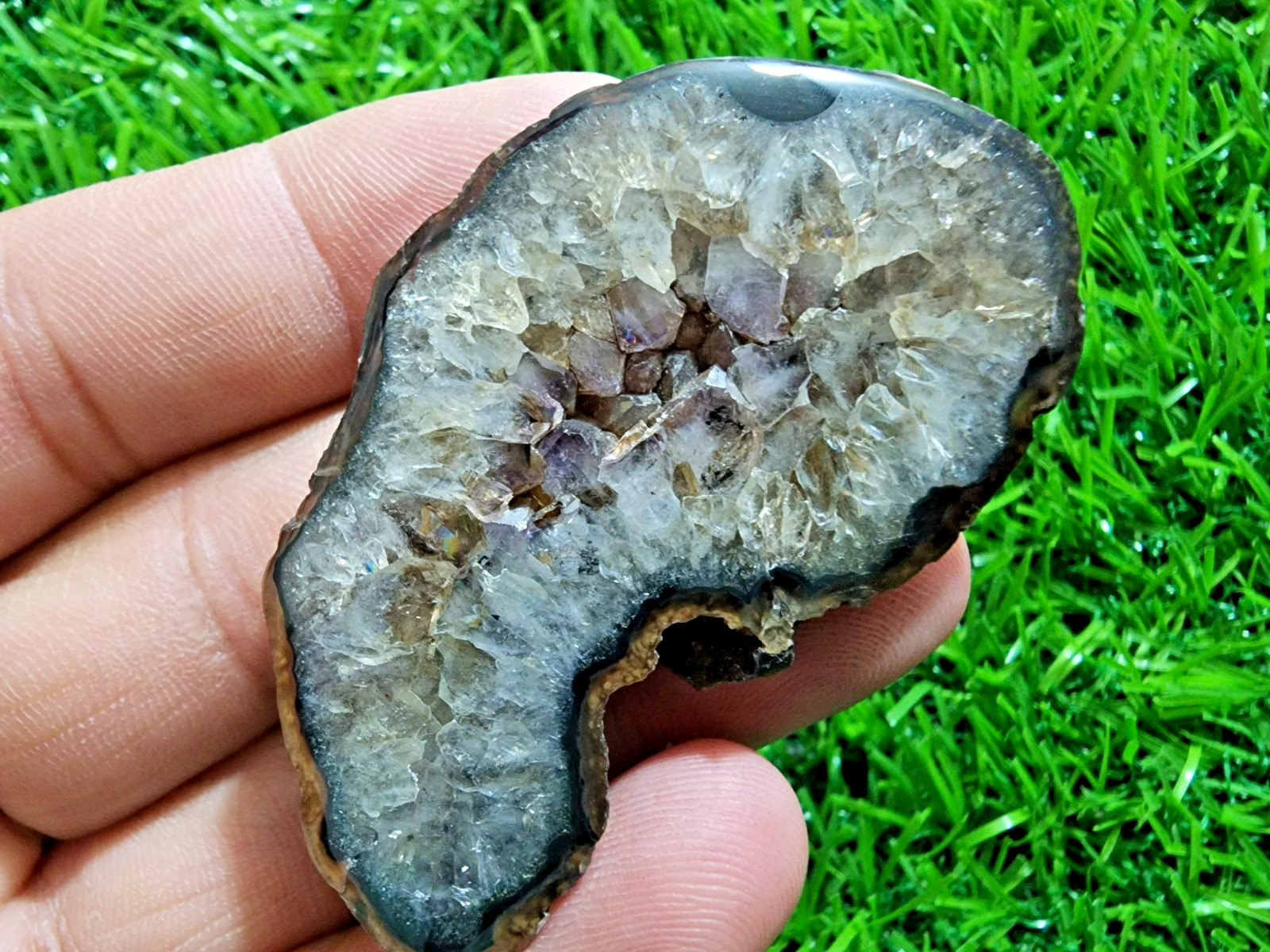 120ct Window Druzy Agate Druzy Crystal Polished Geode Slab Gemstone for Jewelry