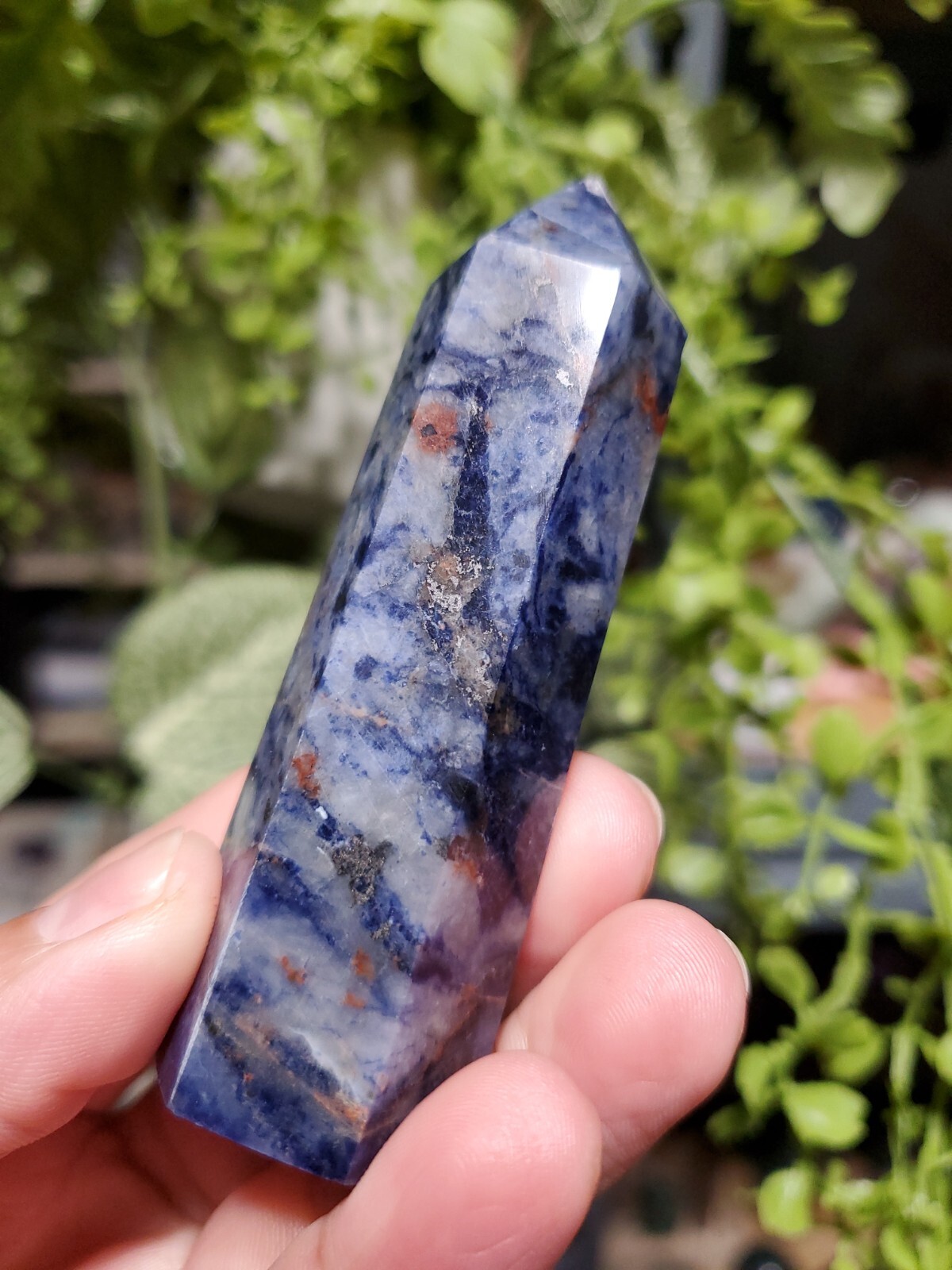 Natural Sodalite Healing Crystal Wands Obelisk Reiki Tower 3.5″
