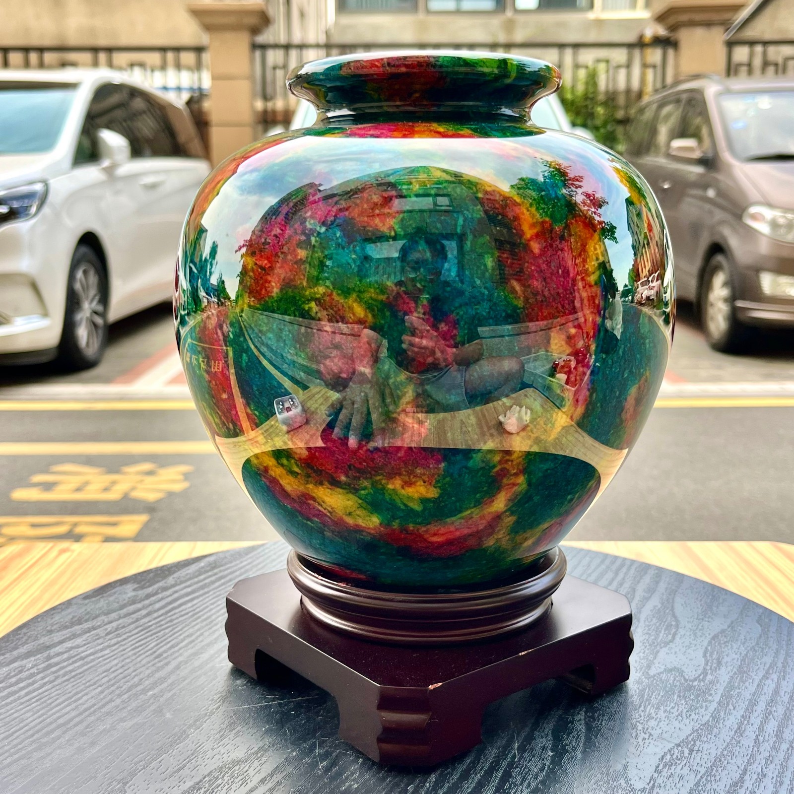 9.24LB Natural “Seven Colors Jade” vase specimen -Taiwan China