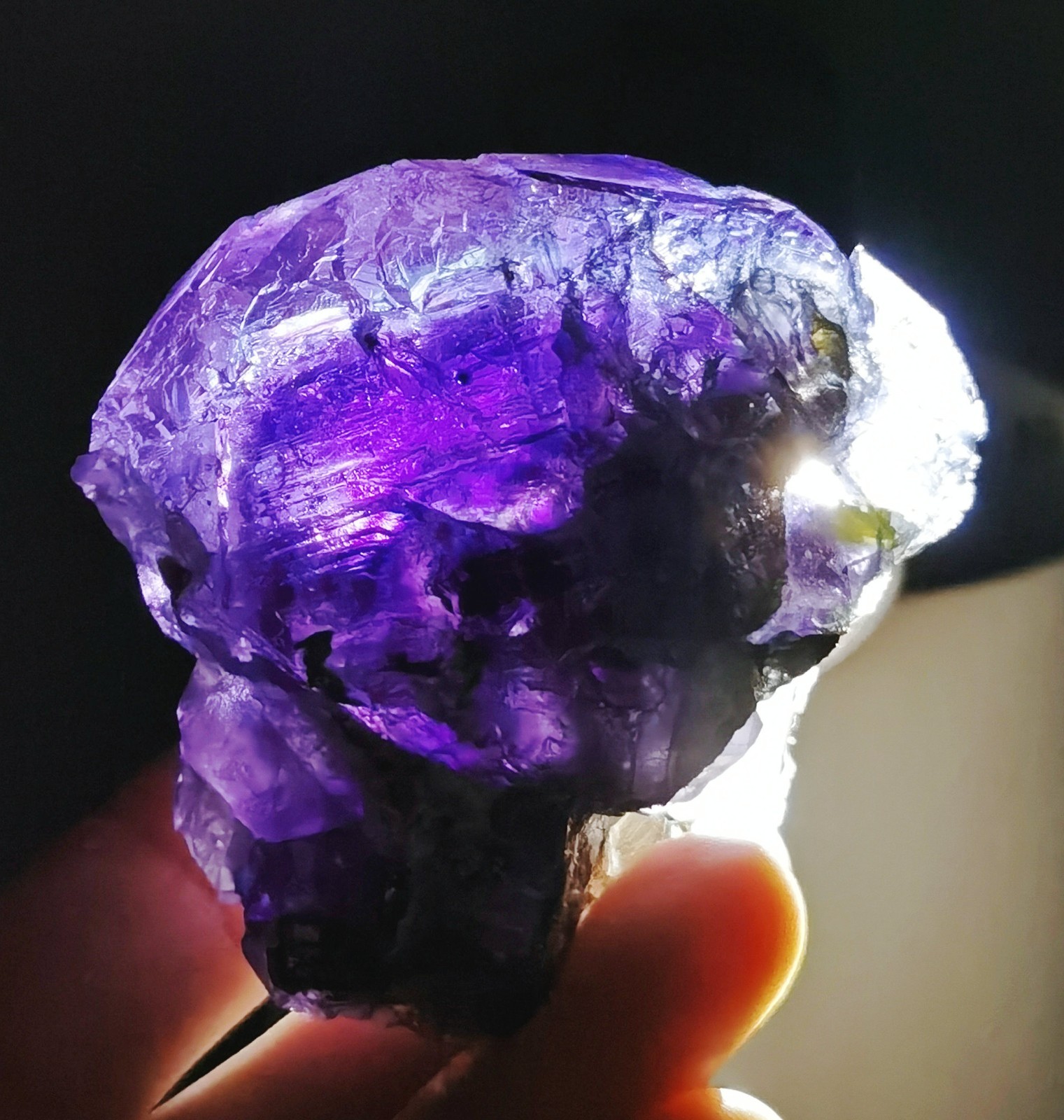 Natural Transparent Purple Window Fluorite Mineral Specimen China
