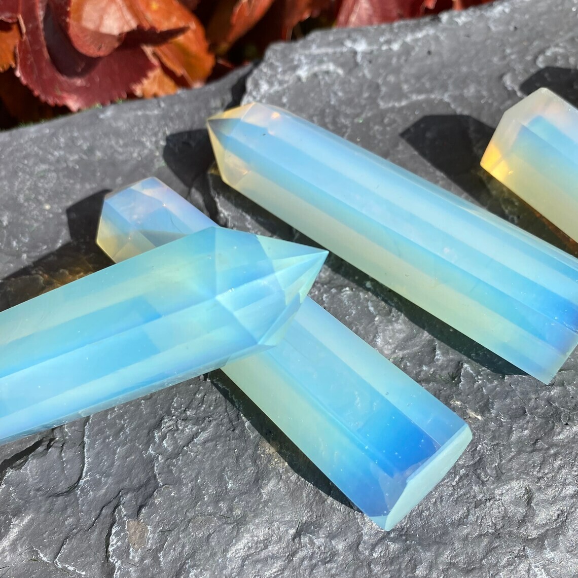 Wholesale Lot 1 Lb Blue Opalite Stone Obelisk Tower Crystal Wand Energy