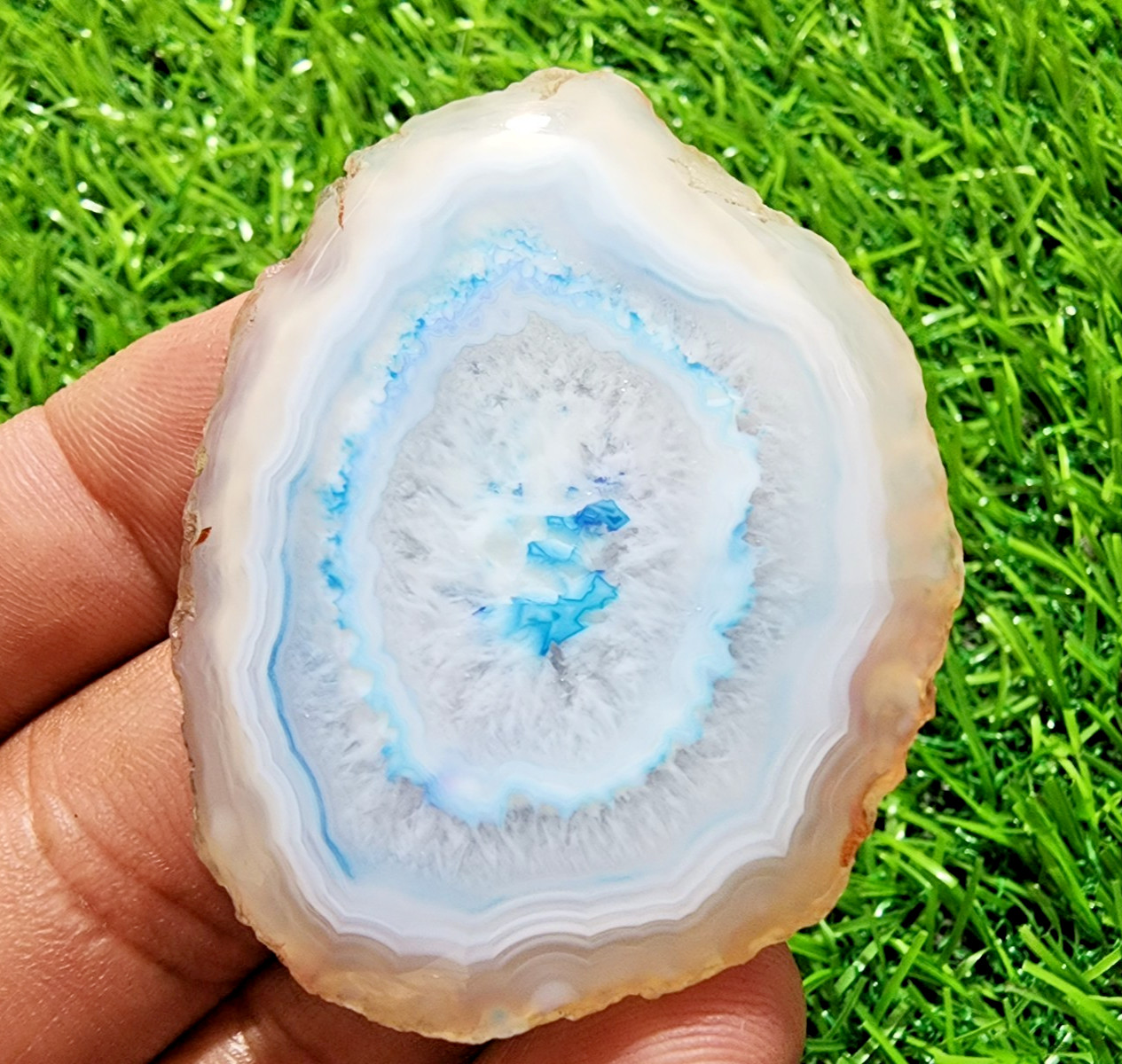 AAA+ 145ct Banded Slice Druzy Agate Slab Crystal Druzy Polished Loose Gemstone