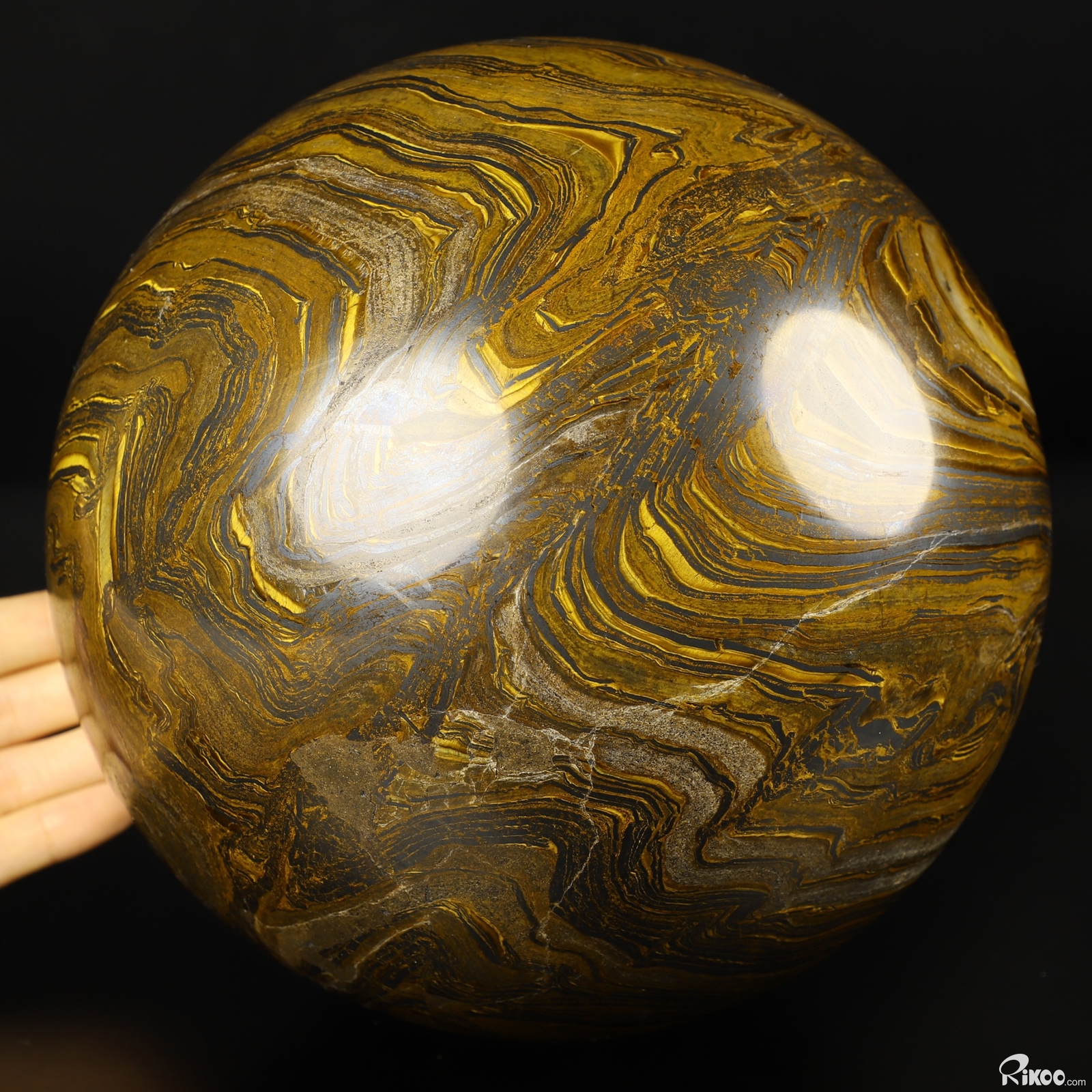 7.1″ Tiger Iron Eye Hand Carved Crystal Ball/Sphere, Crystal Healing