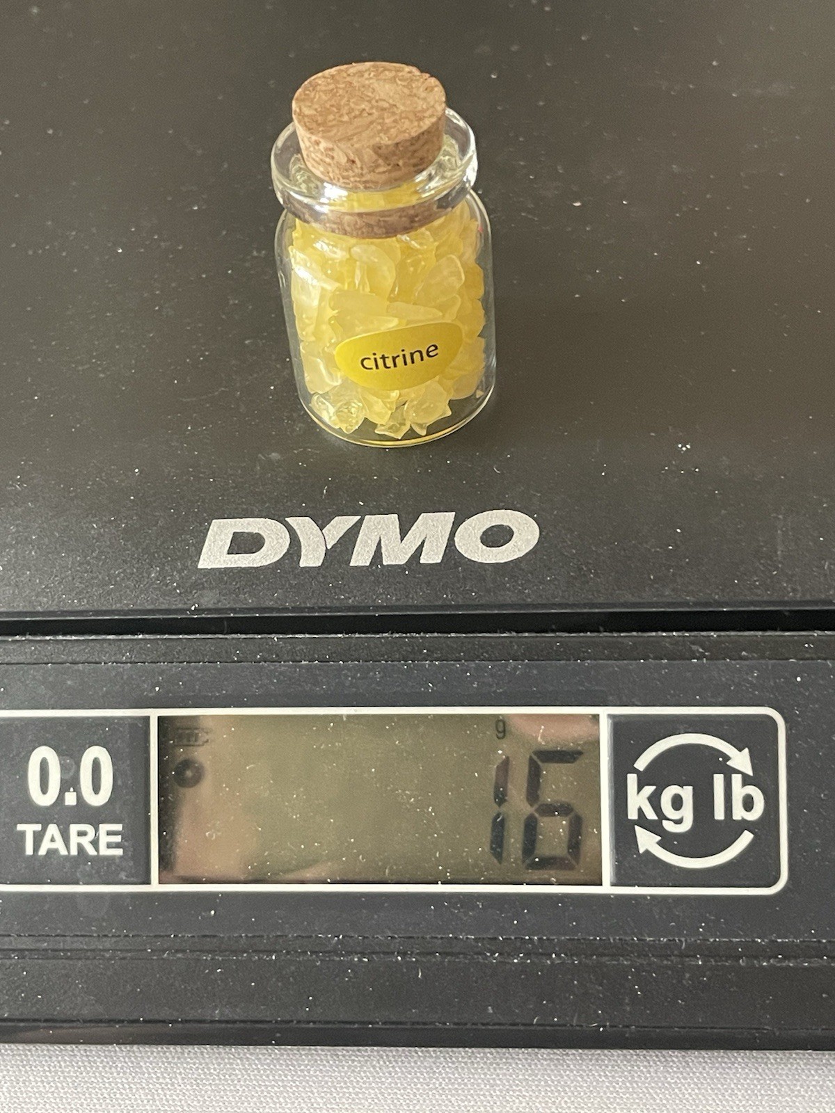 Citrine Crystal/Gemstone Chips in Mini Wish Bottle 16G 1 1/2″ x 1″