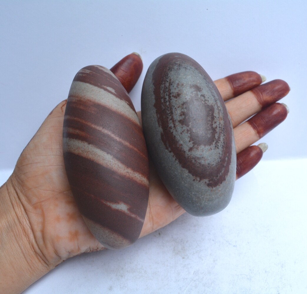 Set of 2 Shiva Lingam, Natural Shiva Lingam, Healing Shiva Lingam Stone~025